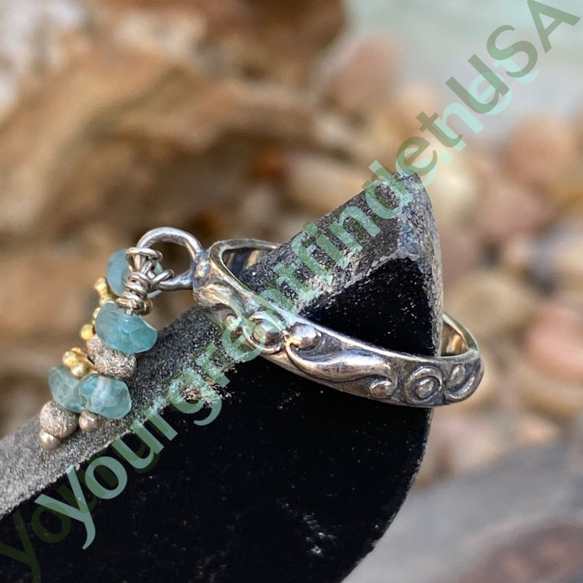 Sterling Silver Apatite Charm Ring - Size 6 for Women | Elegant Stackable Jewelry for Everyday Wear & Special Occasions