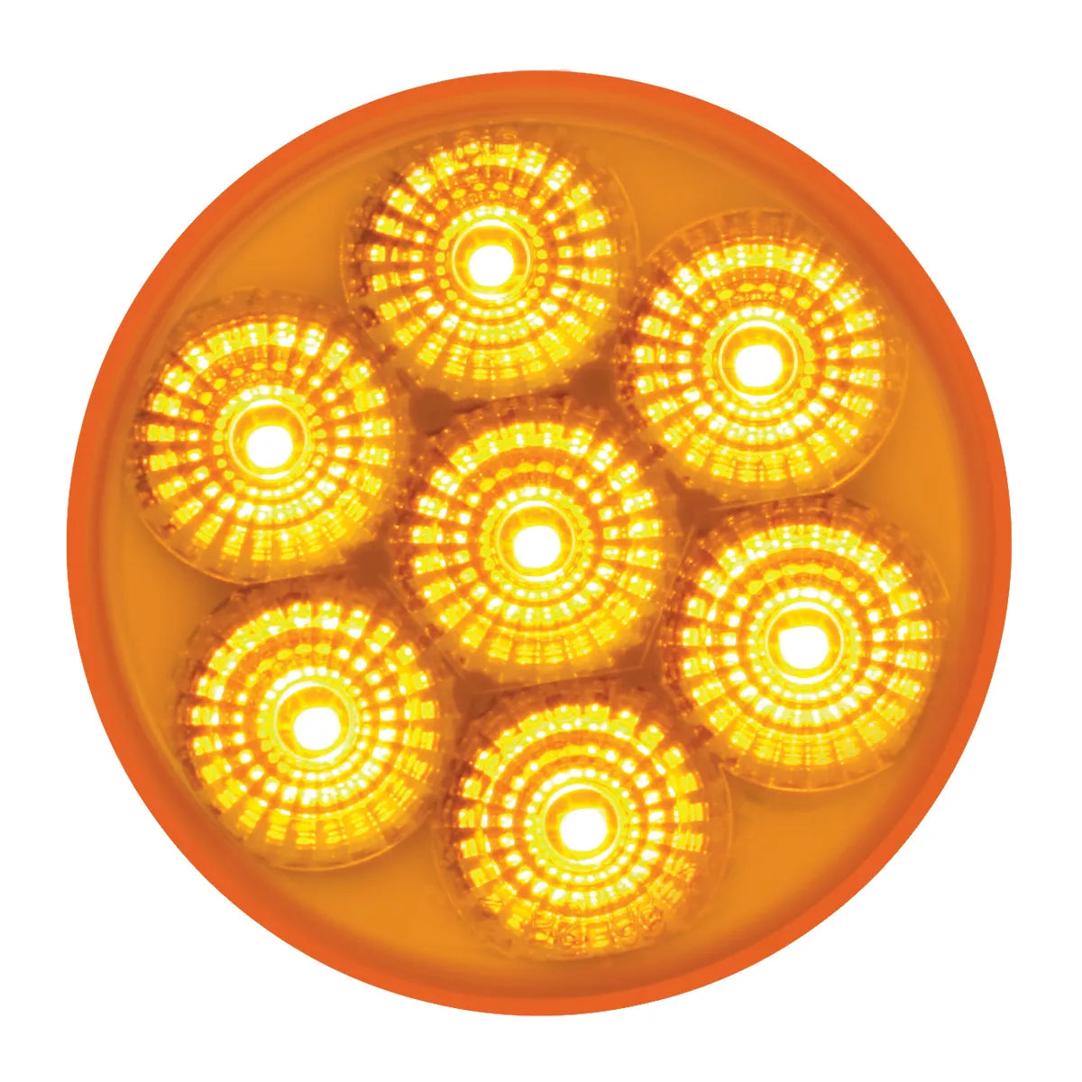 2 Pack Round Amber Spyder LED Lights - Durable, Bright, and Energy-Efficient for Cars, Trucks, and Motorcycles - Perfect for Off-Roading, Night Driving, and Emergency Lighting