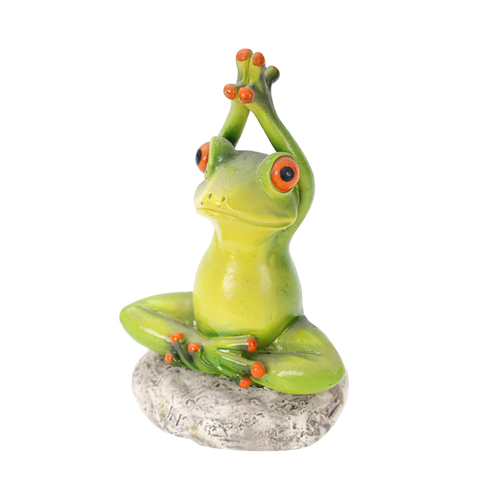 Cute Resin Frog Decor - Handcrafted Desktop & Home Ornament for Yoga Lovers, Bedroom, Living Room - Perfect Christmas Tree Decoration for Animal Lovers