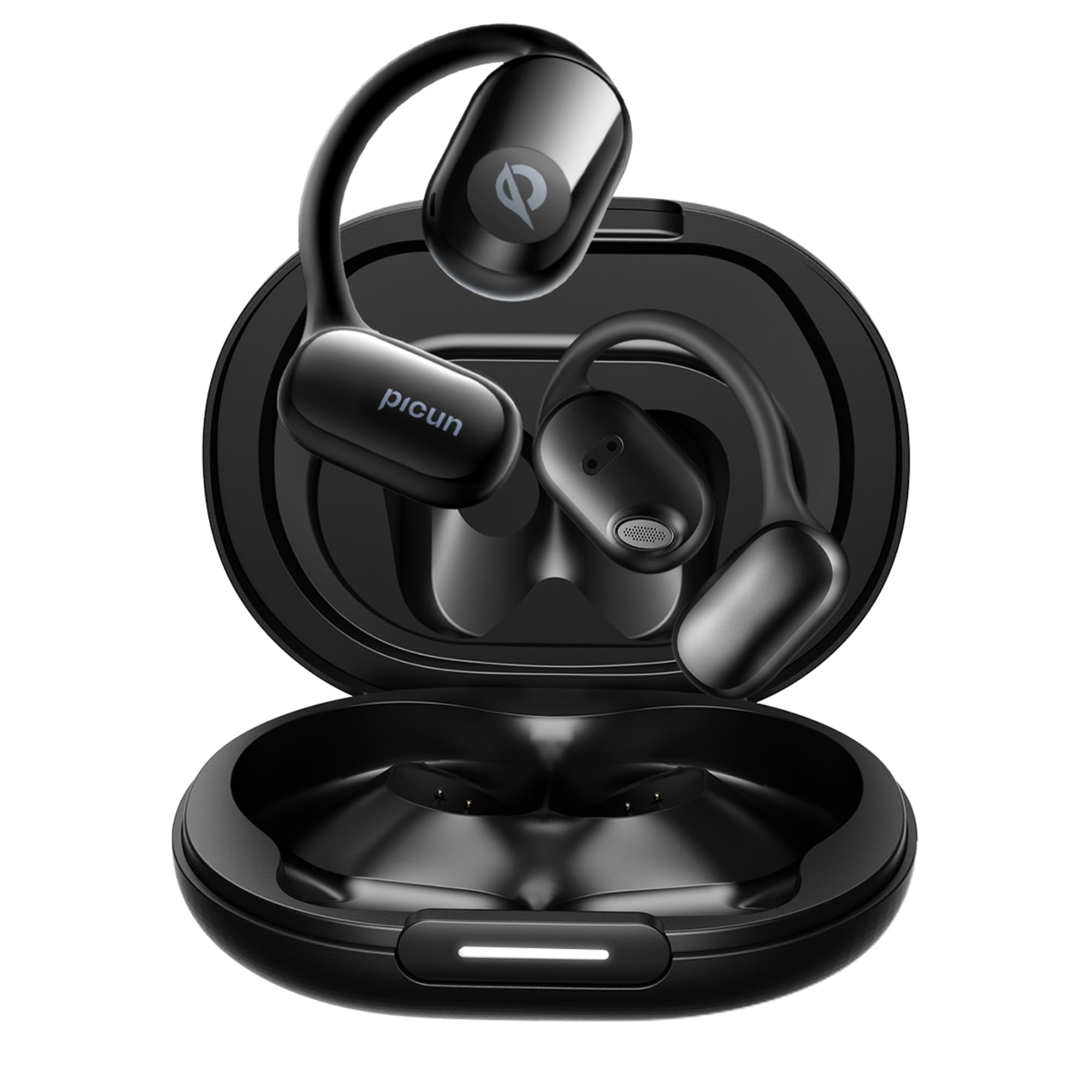 Picun True Wireless Open Ear Headphones - 5.4 Bluetooth Sport Earbuds with 80H Playtime, Ultra Comfort Secure Fit, IPX5 Waterproof Sweatproof, Dual Mic Clear Call - Perfect for Running, Workout, Gym, Cycling & Outdoor Activities