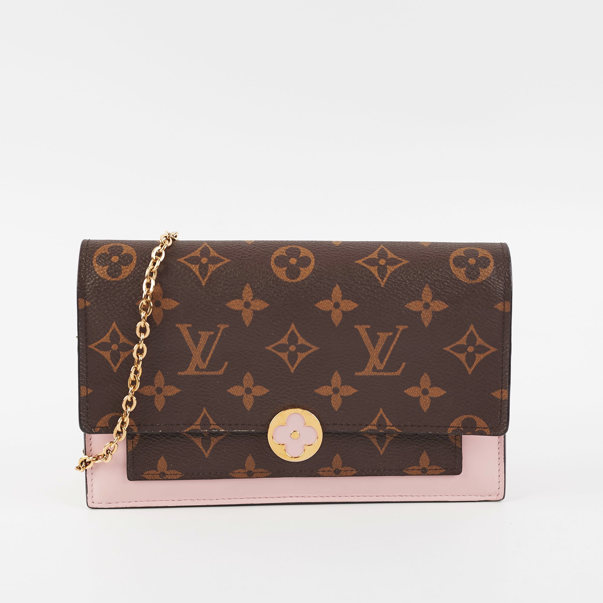 Louis Vuitton Flore Wallet on Chain WOC Monogram Pink Crossbody Bag - Elegant & Compact for Everyday Use, Parties & Travel