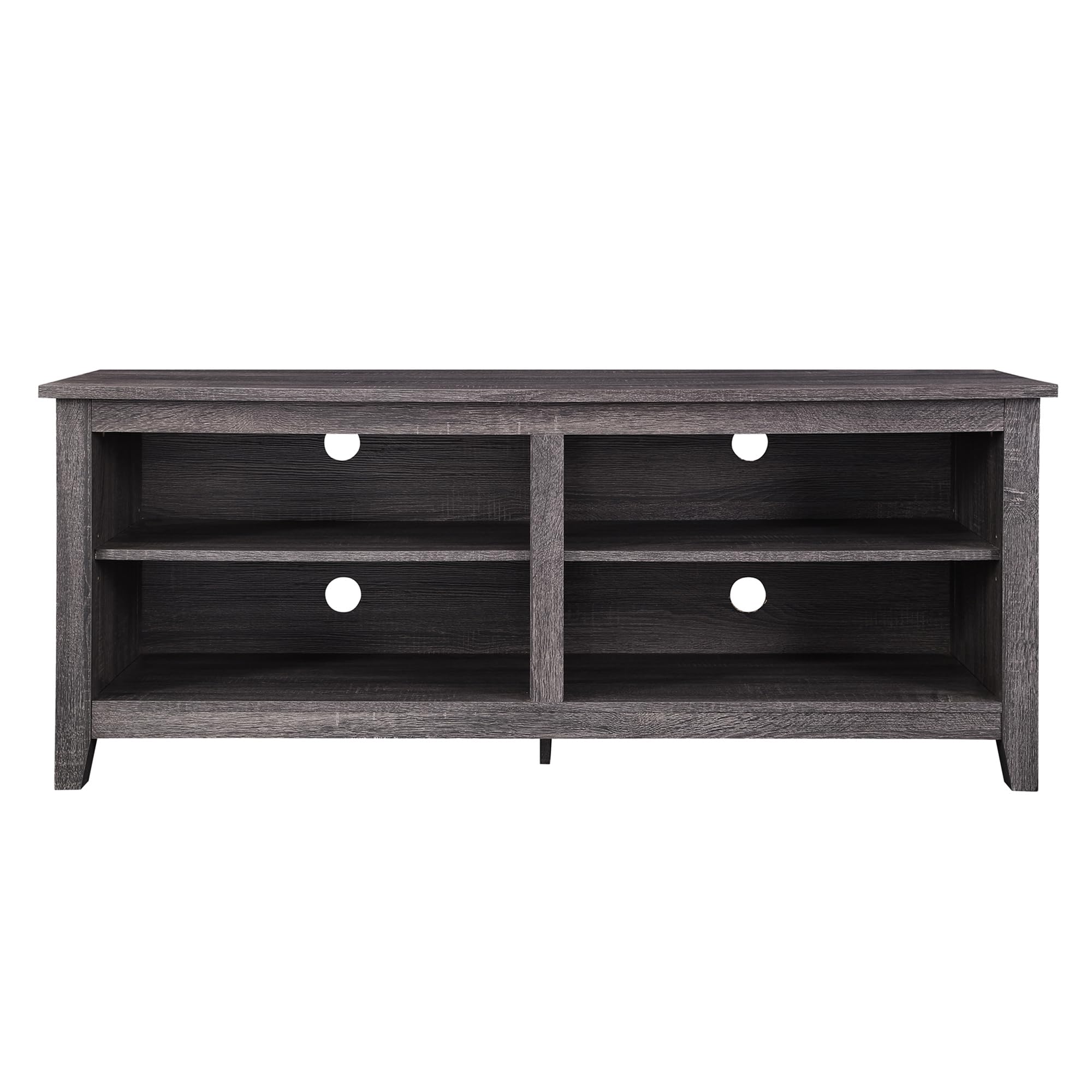 Walker Edison Wren Classic 4-Cubby TV Stand for 58-65 Inch TVs - Charcoal Finish - Perfect for Living Room, Bedroom & Home Theater Setup