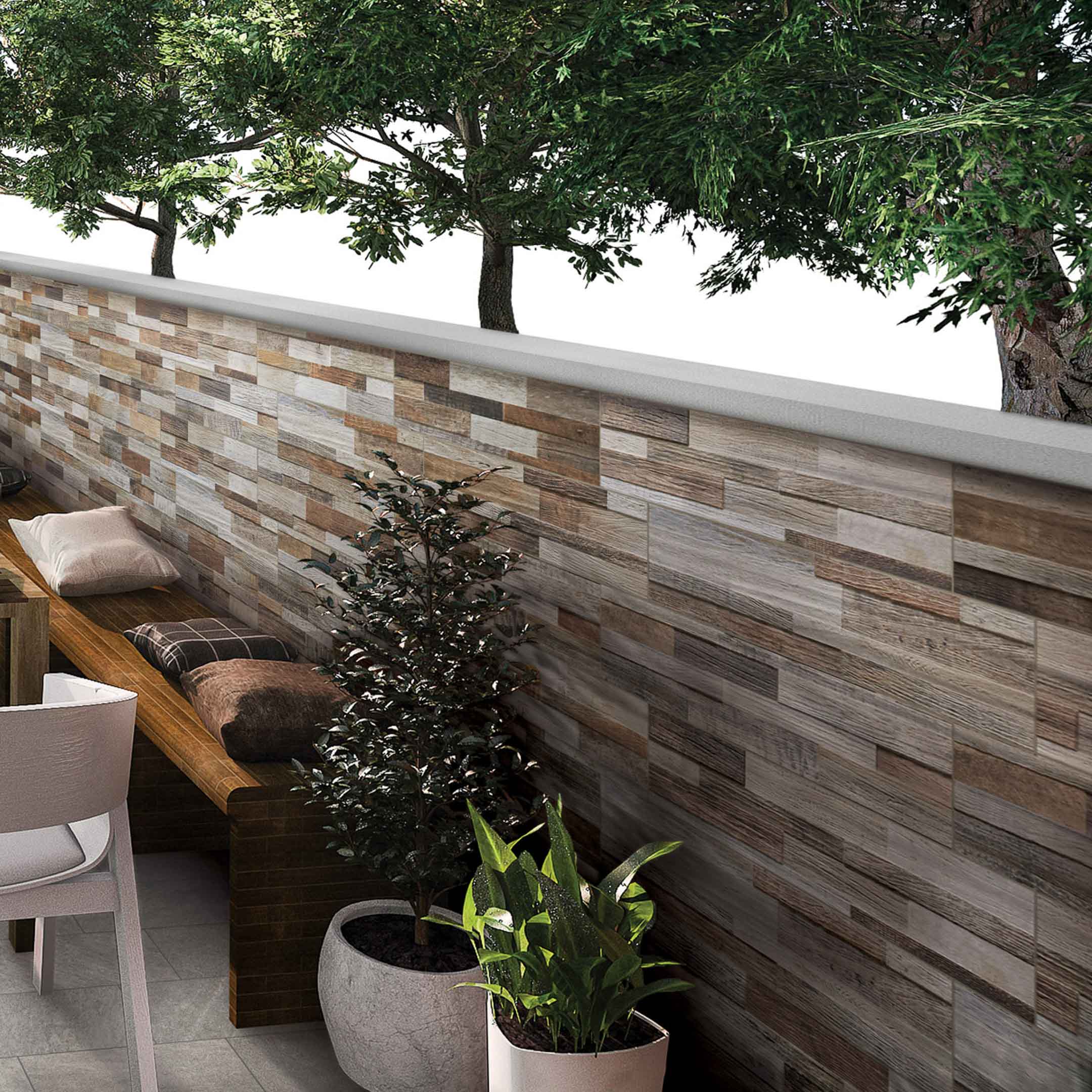 Inwood 3D Ledger Panel Wall Tile - Modern Textured Wood Wall Decor for Living Room, Bedroom & Office - Easy Peel & Stick Installation