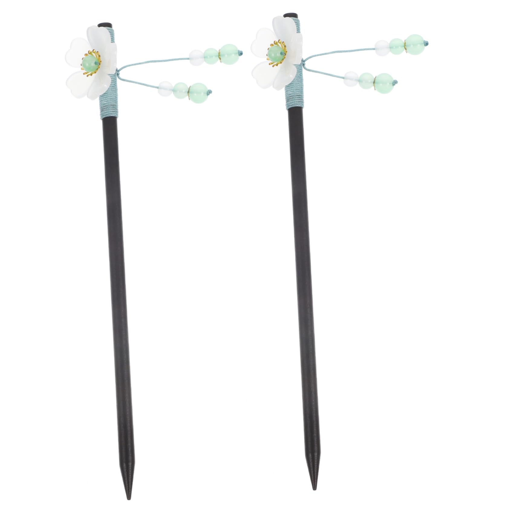 Beaupretty 2pcs Hanfu Hairpin Set - Floral Headdress Hair Clip, Hair Stick, Hair Fork for Bun - Vintage Chinese Hair Accessories for Cosplay, Wedding, Traditional Costume, Stage Performance