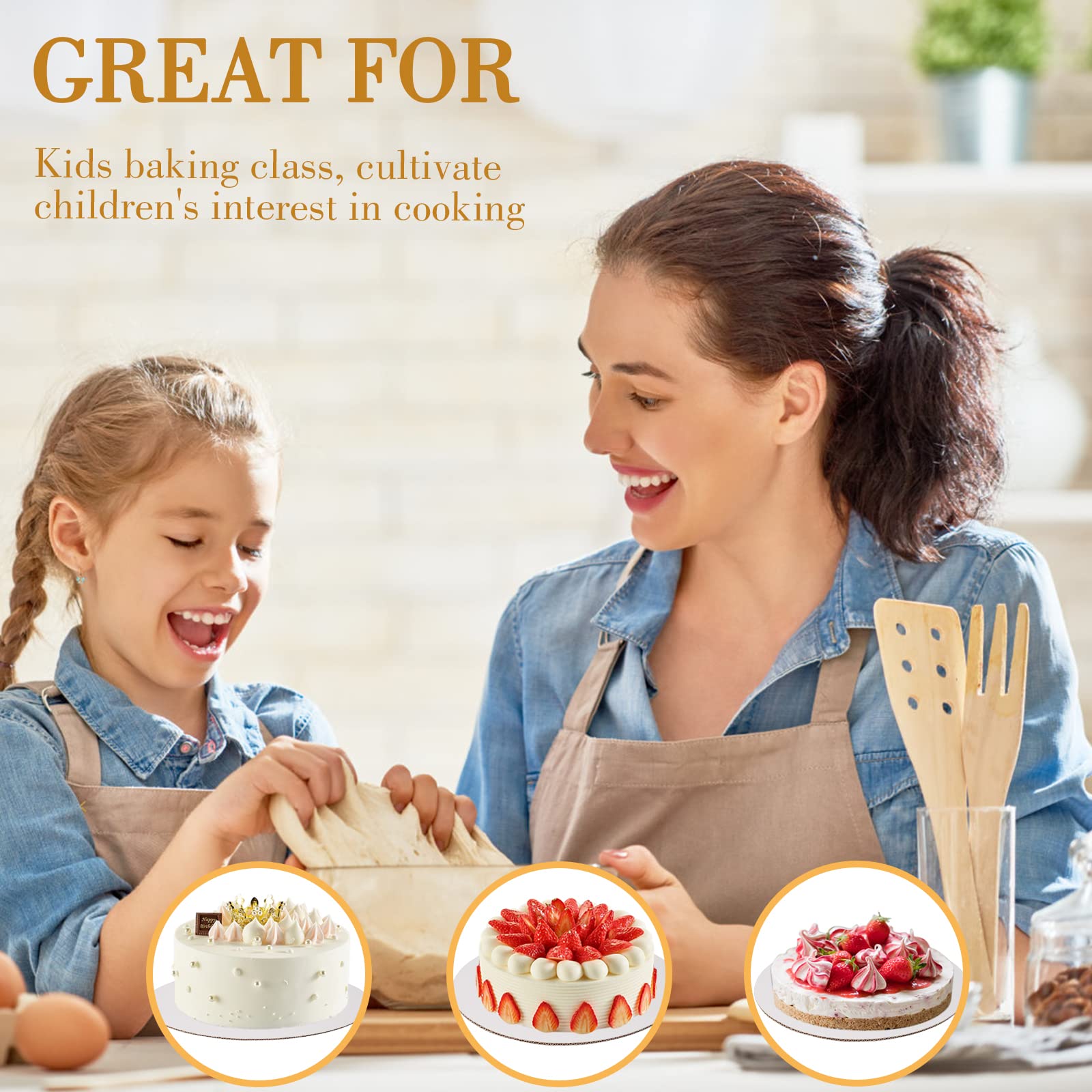 50-Pack 10 Inch Round White Cardboard Cake Boards - Food Grade Disposable Cake Plates & Bases for Baking, Decorating, and Serving - Perfect for Birthday Cakes, Wedding Cakes, and Dessert Displays