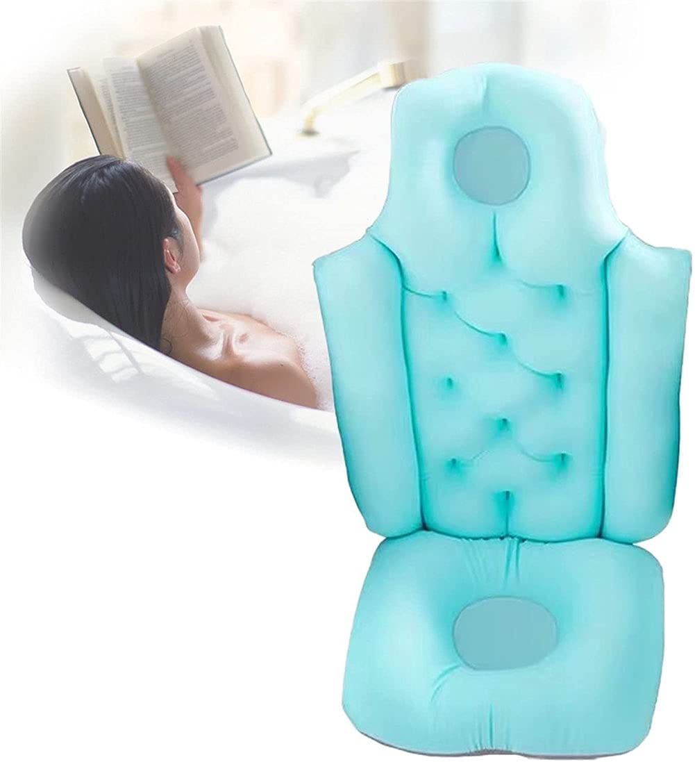 HSBOY Spa Bath Pillow - Ergonomic Headrest & Back Support for Relaxing Bath Time (Blue/Pink)