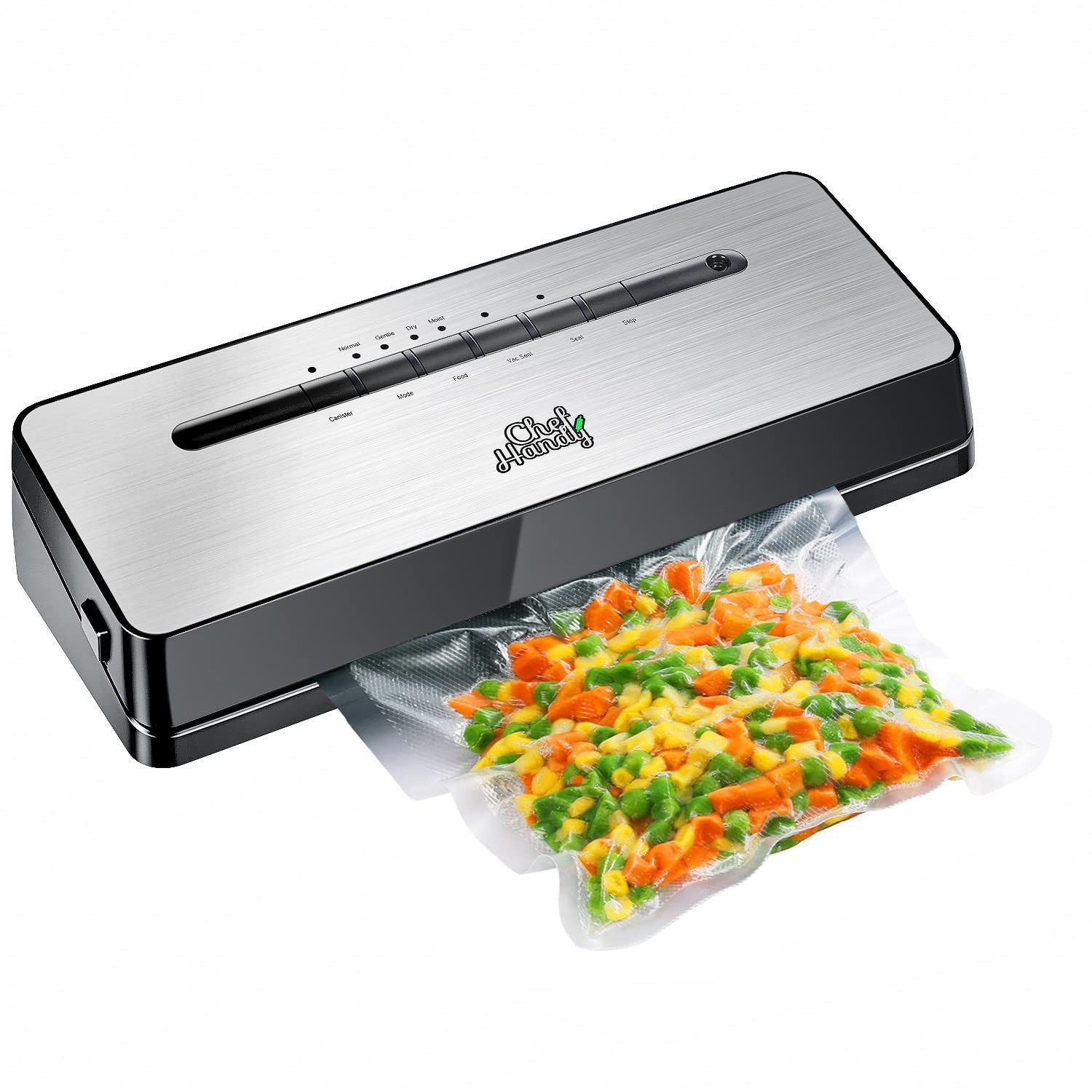 Automatic Vacuum Sealer Machine with Dry & Moist Modes - Compact Food Sealer with LED Indicator & Starter Kit | Perfect for Meal Prep, Sous Vide & Food Storage