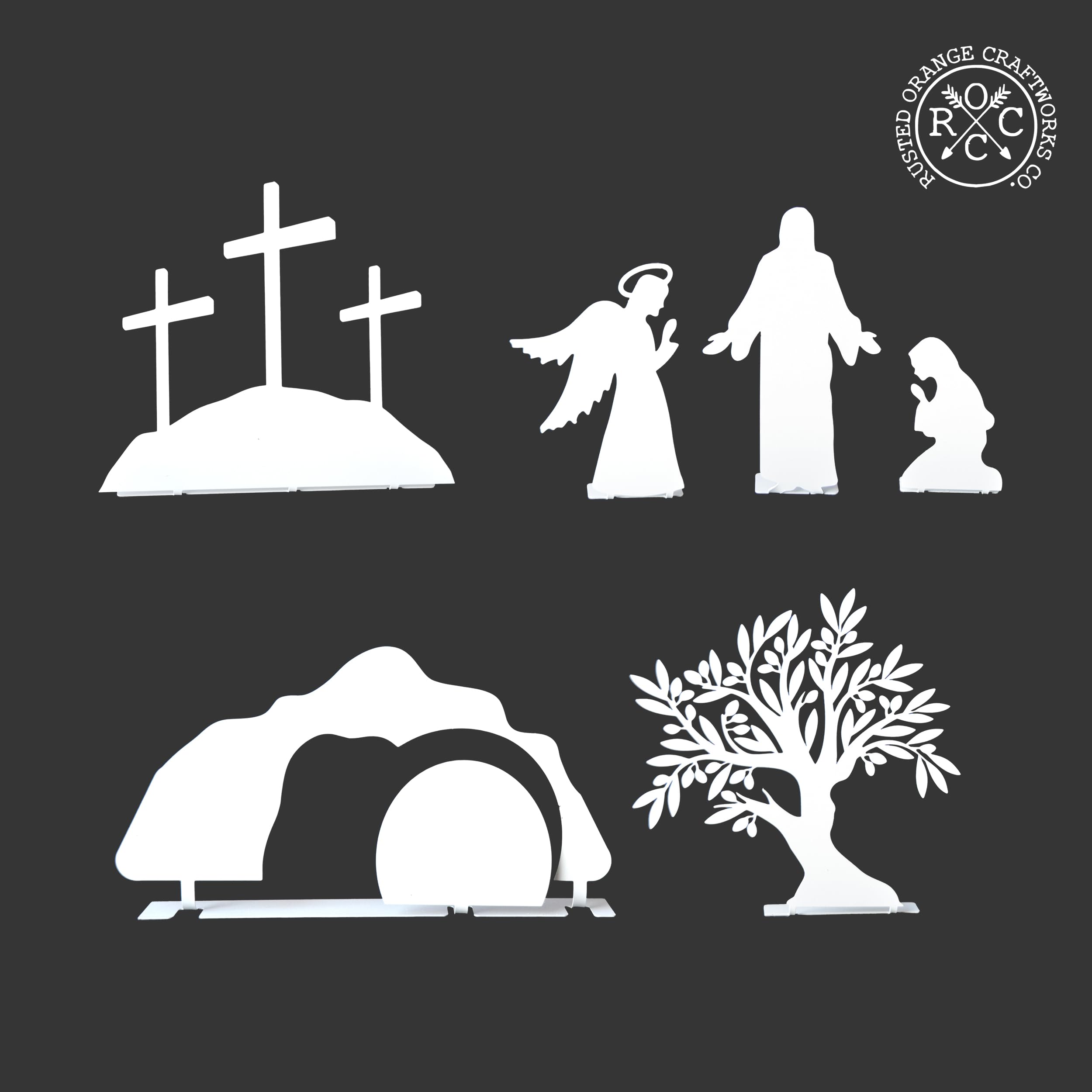 Easter Resurrection Scene Set - Christian Holy Week Decor for Family Traditions - Religious Easter Display & Resurrection Decor (White) - Perfect for Home, Church, and Easter Sunday Celebrations