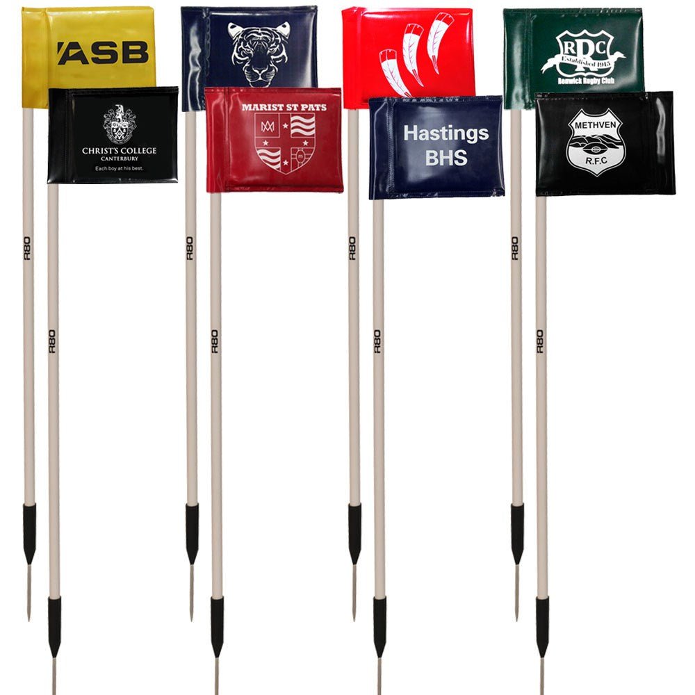 Premium Sideline Poles with Durable Printed Rigid Flags - Perfect for Football, Soccer & Sports Field Marking | Weather-Resistant for Outdoor Use