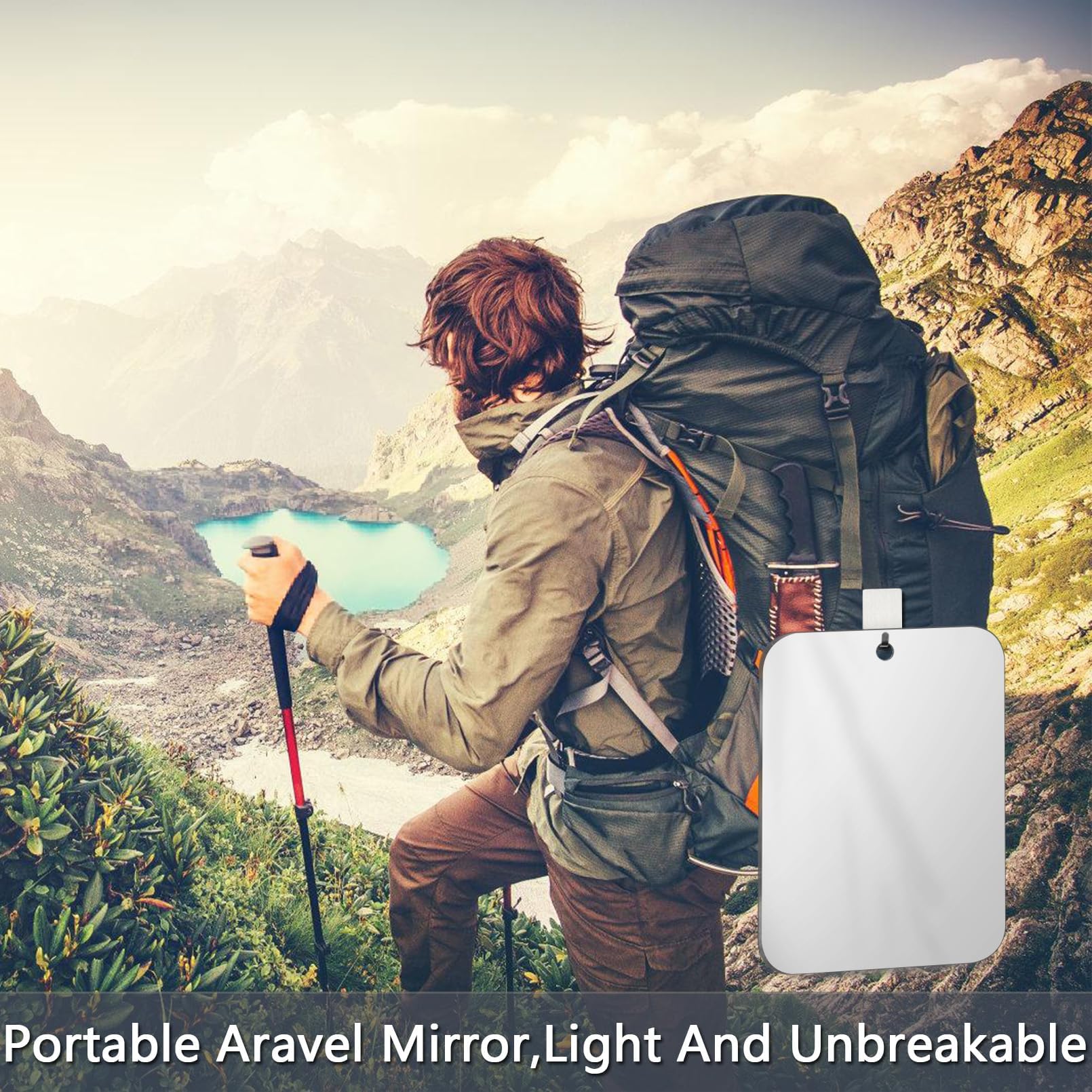 Unbreakable Shower Mirror for Shaving - Large 10.7x8 Inch Fogless Bathroom Mirror - Plastic Wall Mounted Mirror for Locker, Camping & Travel - Perfect for Shaving, Grooming & Makeup in Shower or Bathroom