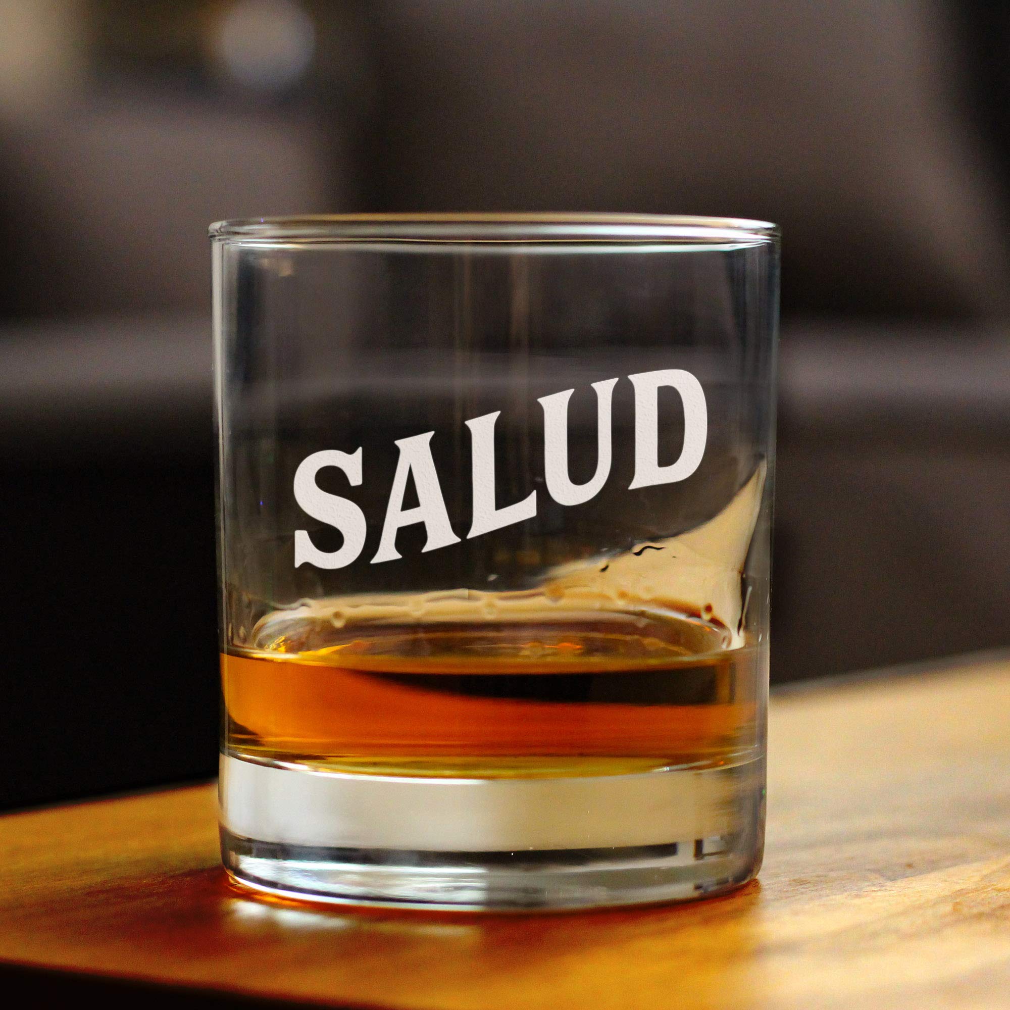 Salud Spanish Cheers Whiskey Rocks Glass - 10.25 Oz Cute Spanish Themed Gift for Women & Men - Perfect for Parties, Home Bar Decor & Spanish Culture Enthusiasts