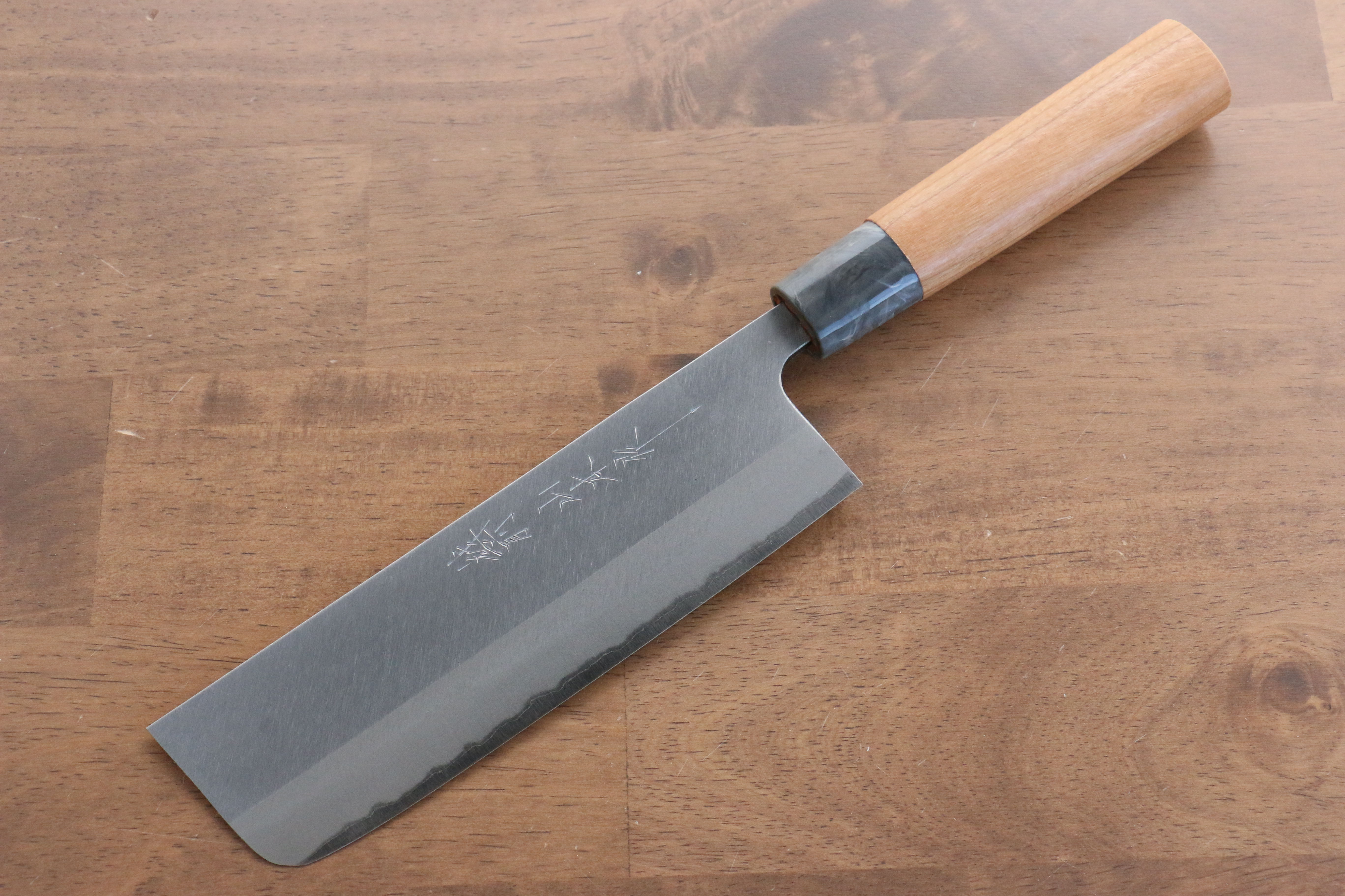 Nao Yamamoto White Steel No.2 Kasumitogi Nakiri Knife 165mm with American Cherry Handle - Perfect for Sushi, Vegetables & Precision Cutting