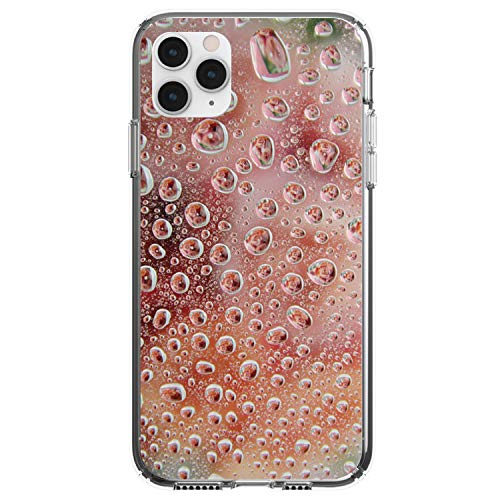 Red Water Droplets Glass On Clear Case
