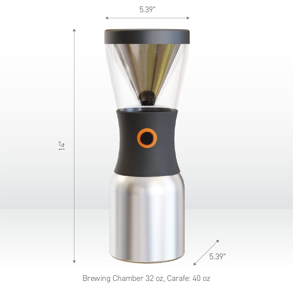 Asobu Cold Brew Coffee Maker - 1L Vacuum Insulated Stainless Steel Carafe, BPA Free (Mint Green) | Portable Iced Coffee Brewer for Home, Office & Outdoor Use