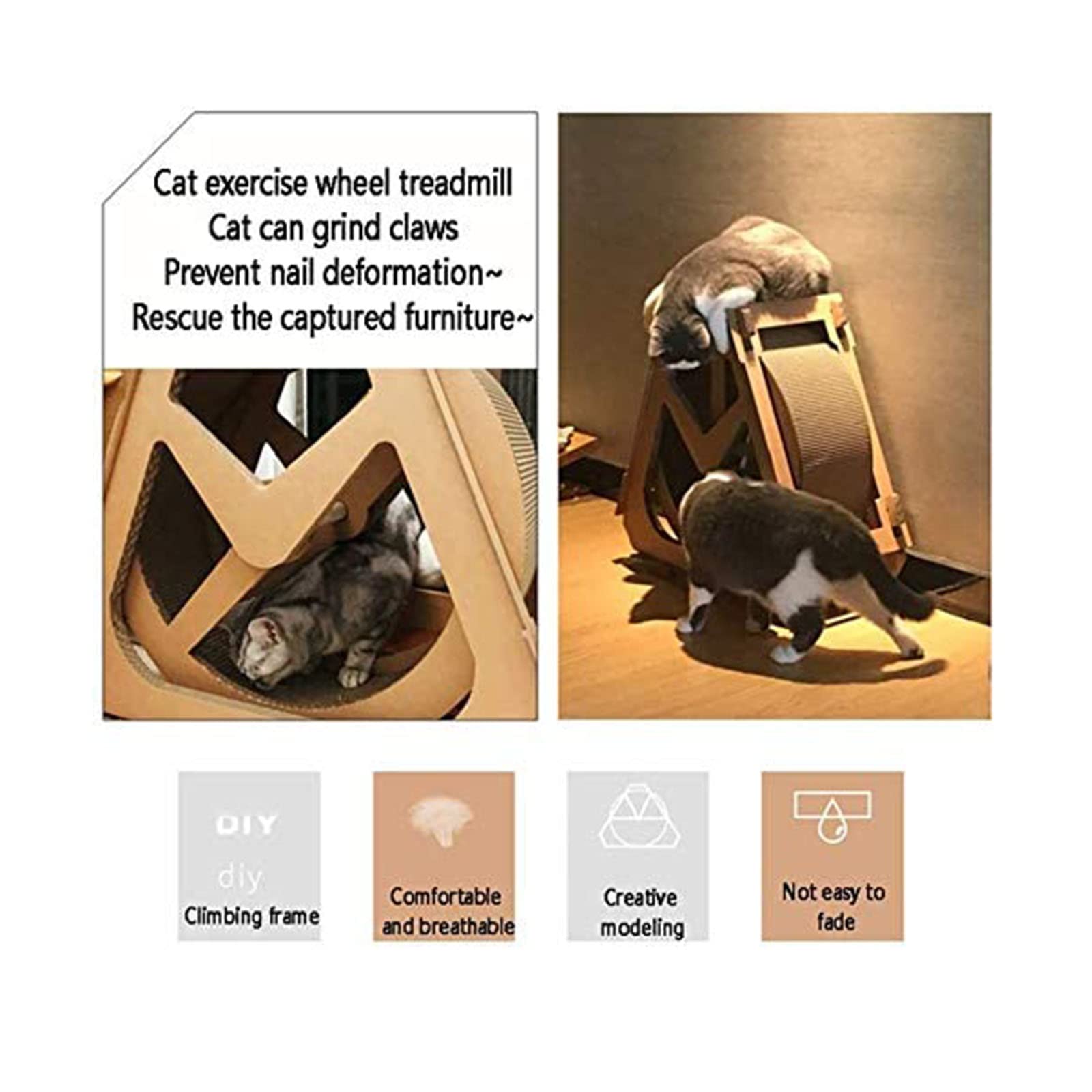 Premium Cat Exercise Wheel - Durable Pet Treadmill & Spinning Toy for Indoor Cats | Fun Climbing House & Fitness Equipment for Active Felines | Perfect for Small Apartments & Pet Playrooms