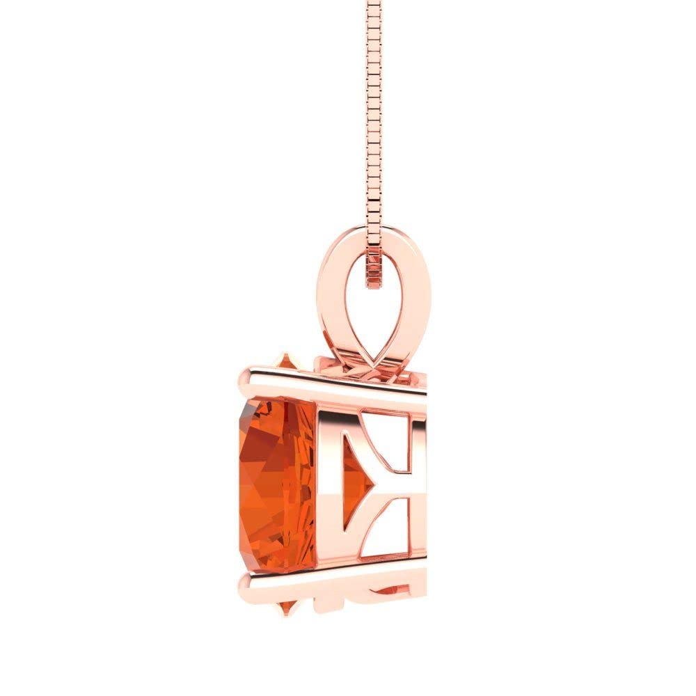 3.0ct Round Cut Fancy Red Simulated Diamond Solitaire Pendant with 16