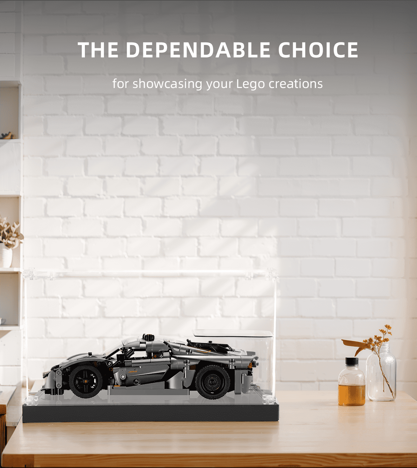LEGO Koenigsegg Jesko Absolut Hypercar 42173 Display Case - Clear Acrylic Showcase for LEGO Car Models - Perfect for Collectors, Home Decor & Gift Giving