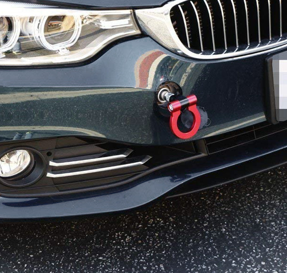 Euro Sports Red Front Tow Hook Ring for BMW X1 X3 X4 X5 X6 Z4 (Fxx Chassis) - Durable Car Accessory for Racing, Off-Road & Track Day Enthusiasts