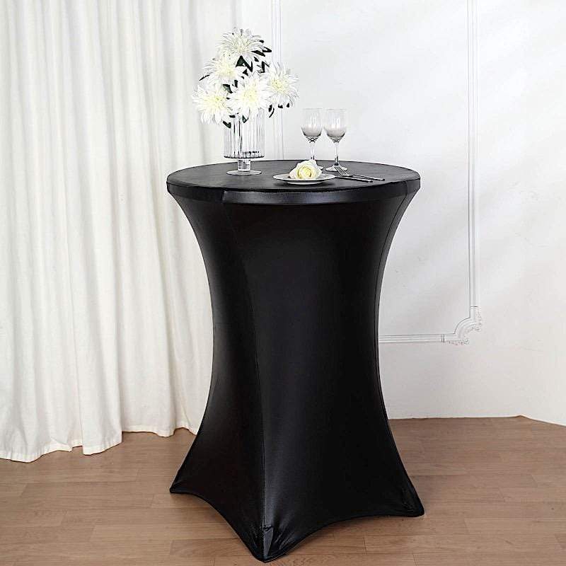 Premium Metallic Fitted Spandex Tablecloth - Elegant Cocktail Table Cover for Parties, Weddings & Events - Stretchable & Wrinkle-Resistant Dining Table Decor