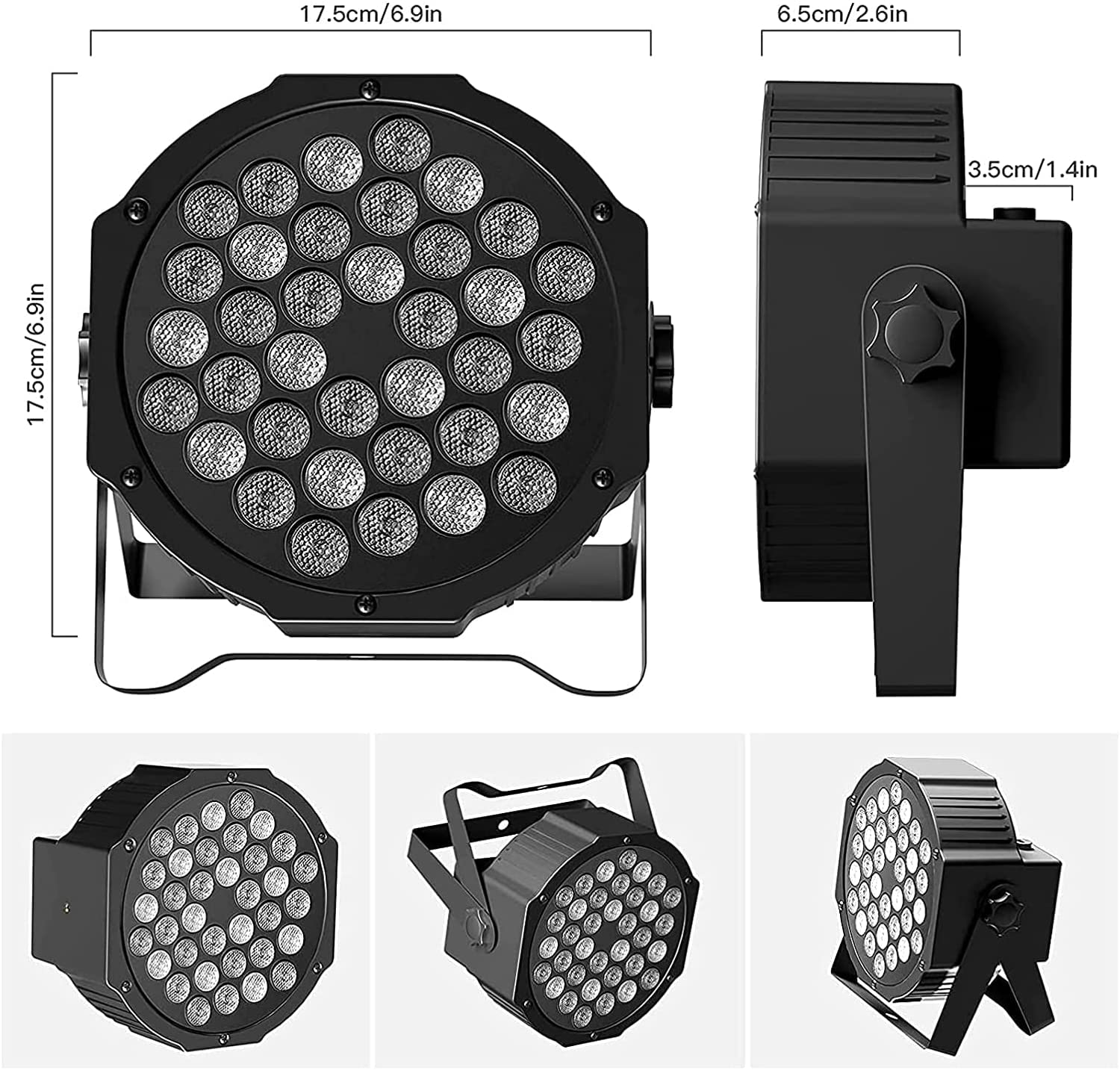 72W UV LED Blacklight Stage Lights - 4 Pack DMX & Remote Control Disco Party Lights for Wedding, Birthday, Nightclub & Halloween Events | U`King Professional DJ Lighting Equipment