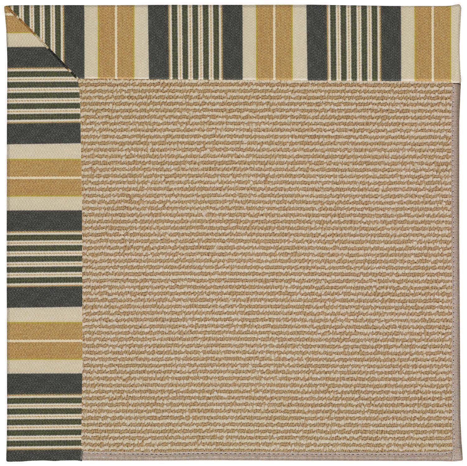 Capel Rugs Zoe-Sisal Rectangle Machine Tufted Area Rug 4' x 4' Black Stripe - Perfect for Living Room, Bedroom & Home Decor