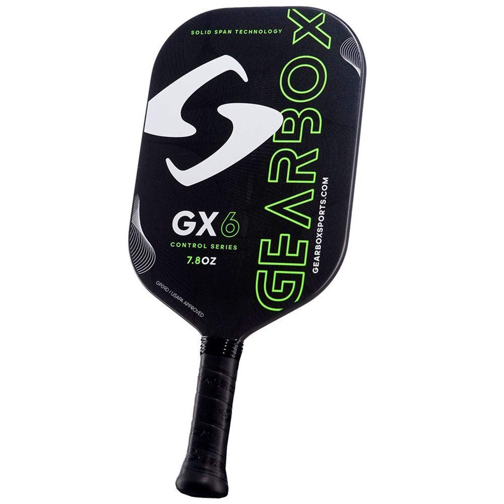 Premium Carbon Fiber Pickleball Paddle - Gearbox GX6 Control 7.8oz | 3-15/16in Green Paddle for Competitive Play & Recreational Games | Perfect for Tournaments, Backyard Fun & Club Play