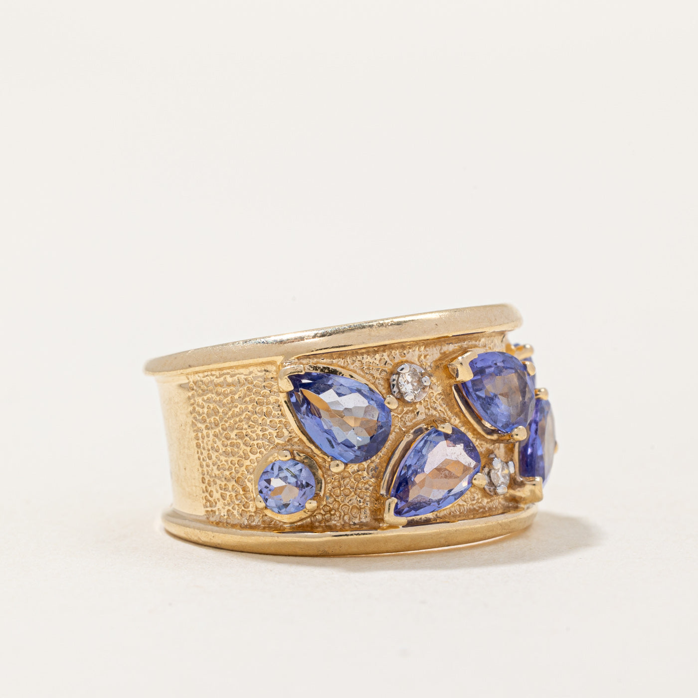 Exquisite 1.60ctw Tanzanite & 0.02ctw Diamond Cocktail Ring - Size 7.25 | Elegant Women's Jewelry for Parties, Weddings & Special Occasions