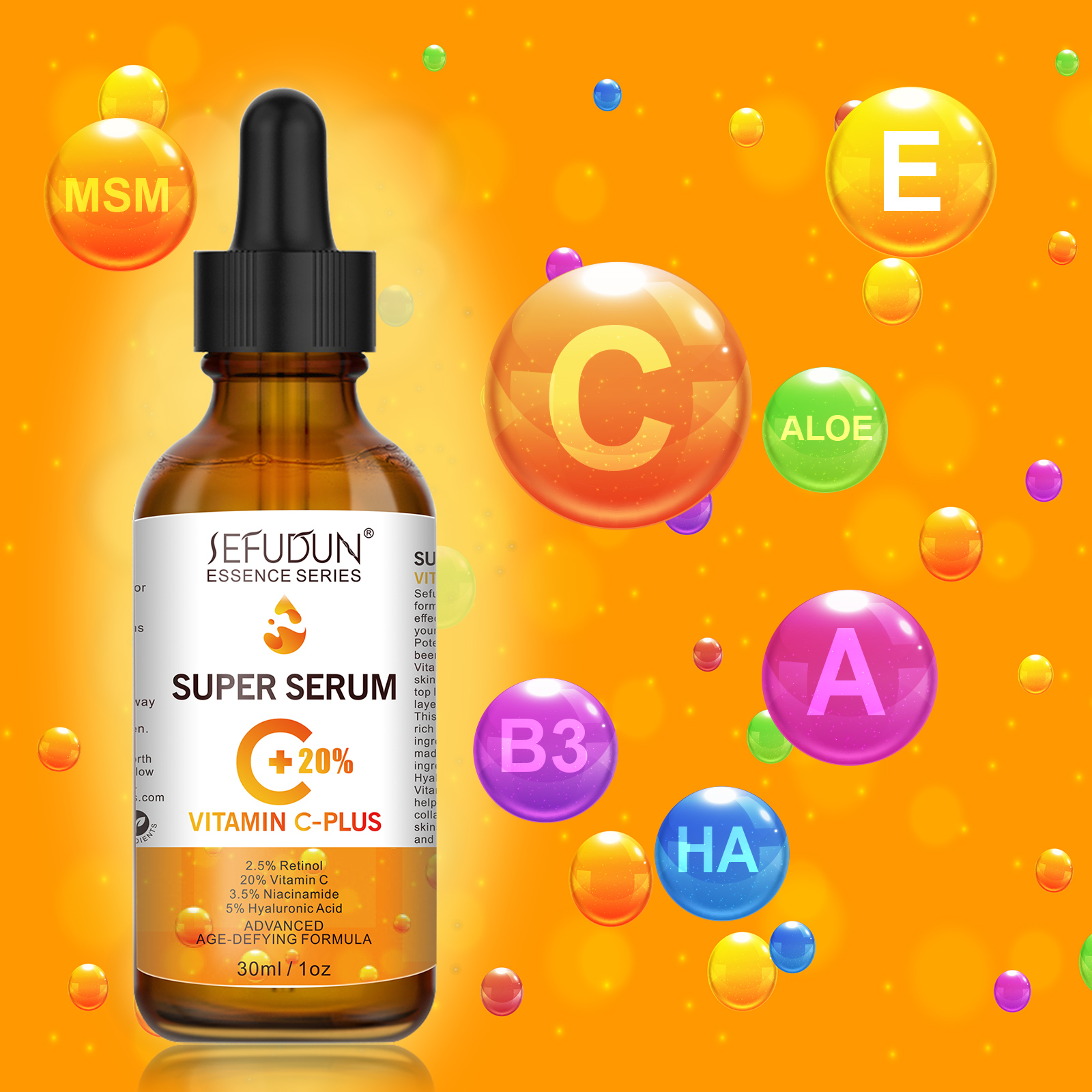 20% Vitamin C Serum with Hyaluronic Acid - Anti-Aging Face Serum for Brightening, Hydration & Wrinkle Reduction | Boosts Collagen, Fades Acne Marks & Dark Spots | Day & Night Skincare Routine for Glowing Skin