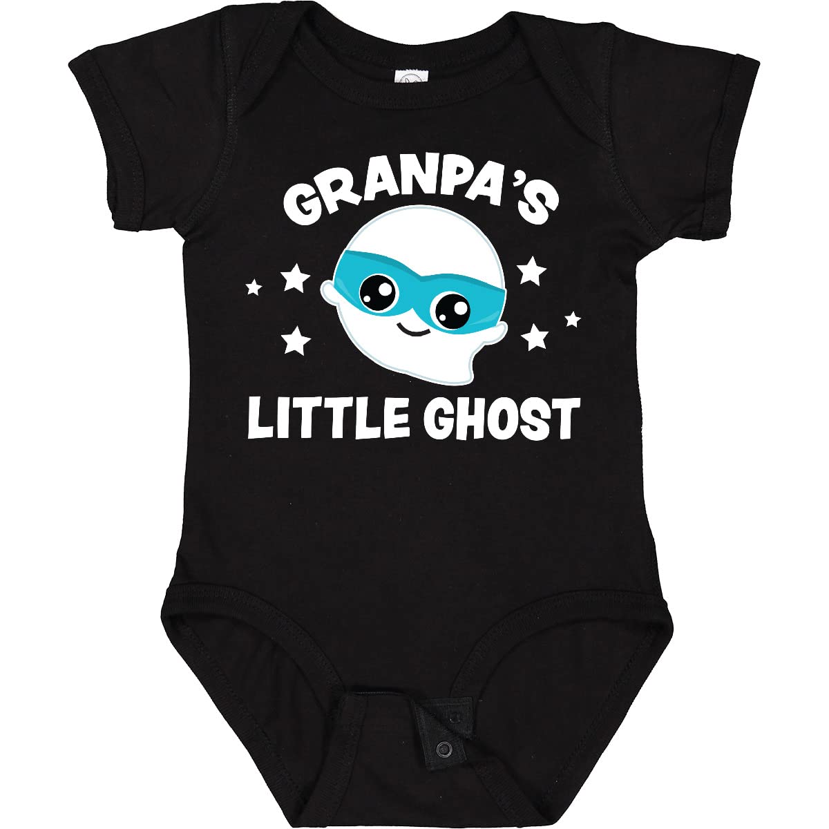 Inktastic Cute Grandpa's Little Ghost with Stars Baby Bodysuit - Soft Cotton Infant Onesie for Halloween, Family Photos & Casual Outings