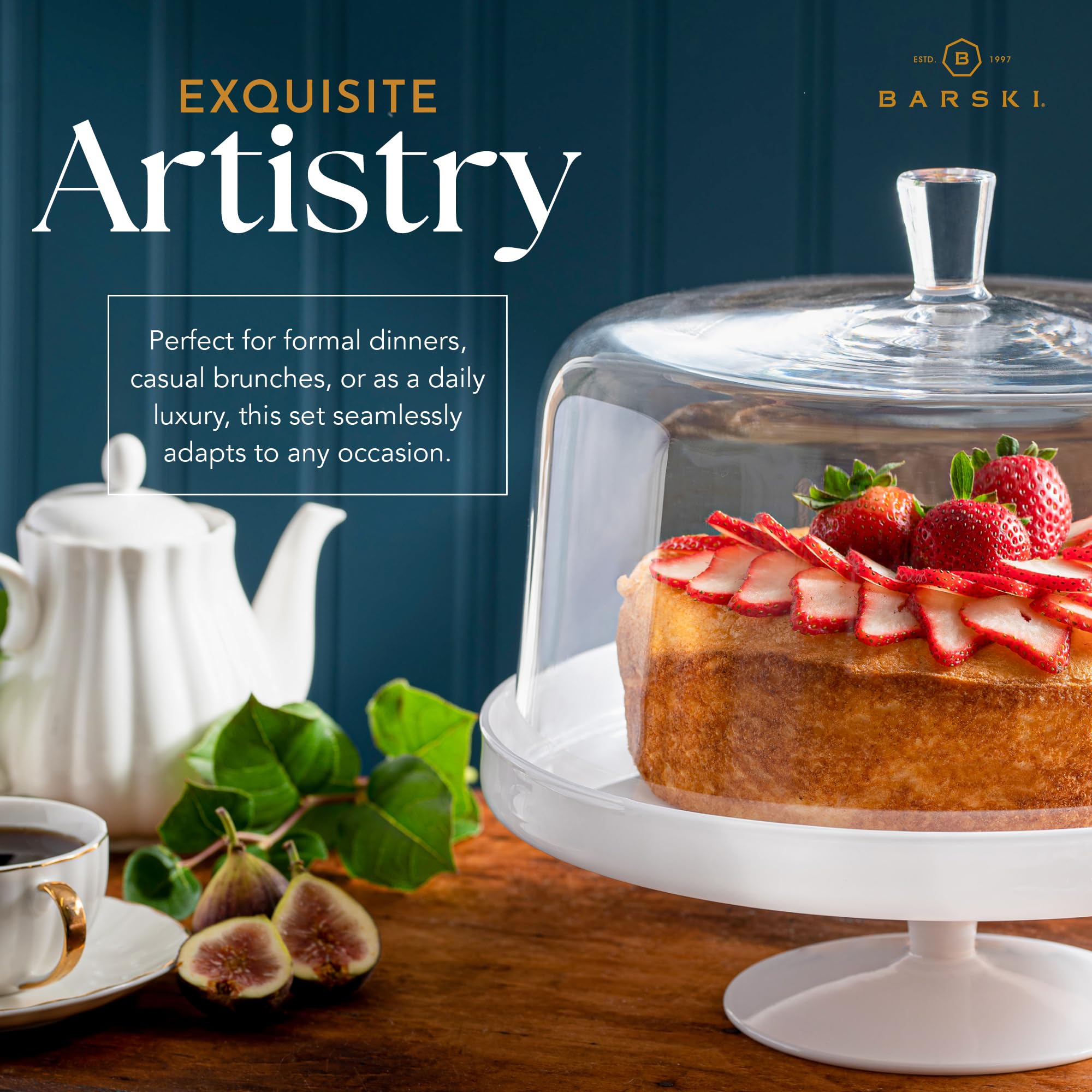 Premium European Glass Cake Stand Set - 12.4
