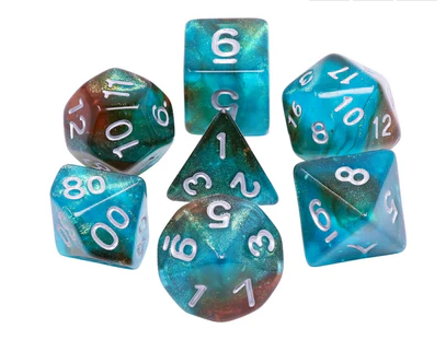 Blue Nebula RPG Dice Set - Glow in the Dark Polyhedral Dice for Dungeons & Dragons, Pathfinder, Tabletop Games | Perfect for Night Gaming Sessions & Fantasy Roleplaying Adventures