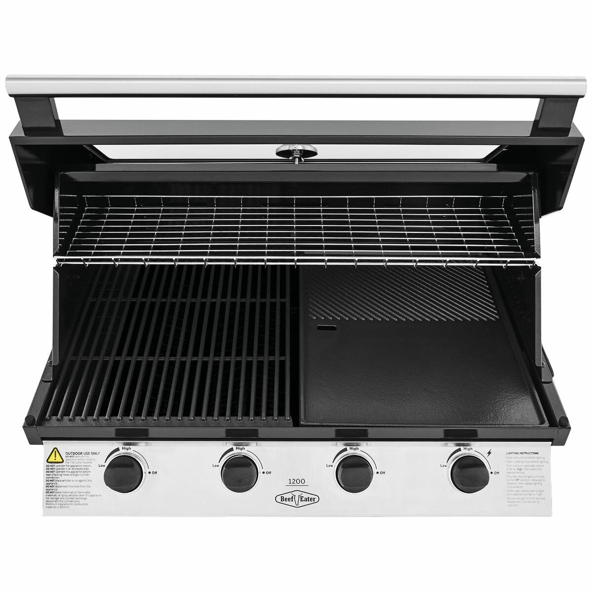 Beefeater 1200 Series 4-Burner Built-In LPG BBQ Grill - BBG1240BB | Outdoor Gas Grill for Patio, Backyard & Garden Cooking | Perfect for Family Gatherings & Summer Barbecues