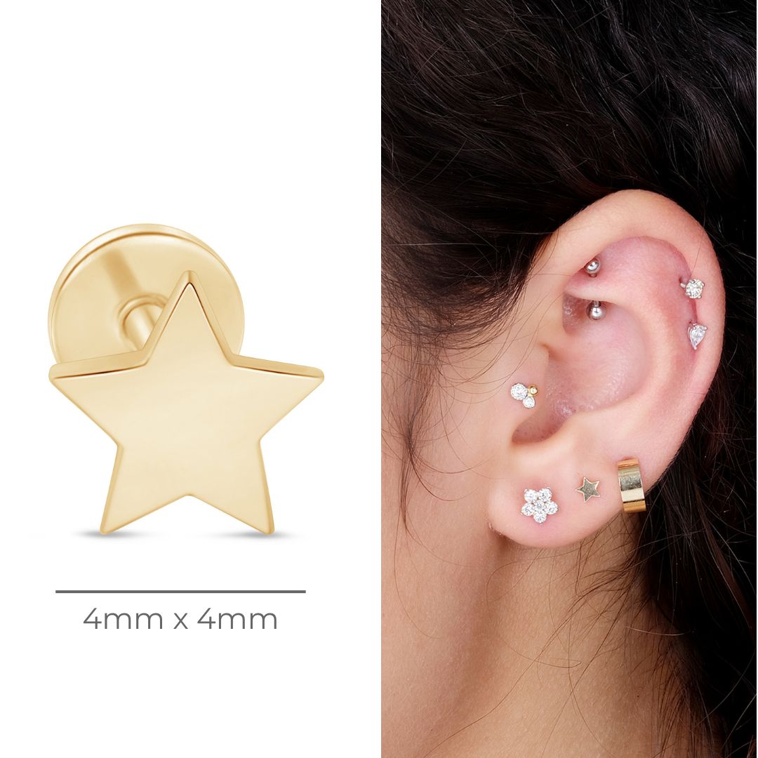 14k Solid Yellow Gold Flat Back Stud Earrings for Women | Hypoallergenic, Dainty & Elegant Jewelry | Perfect for Everyday Wear, Gifts & Special Occasions