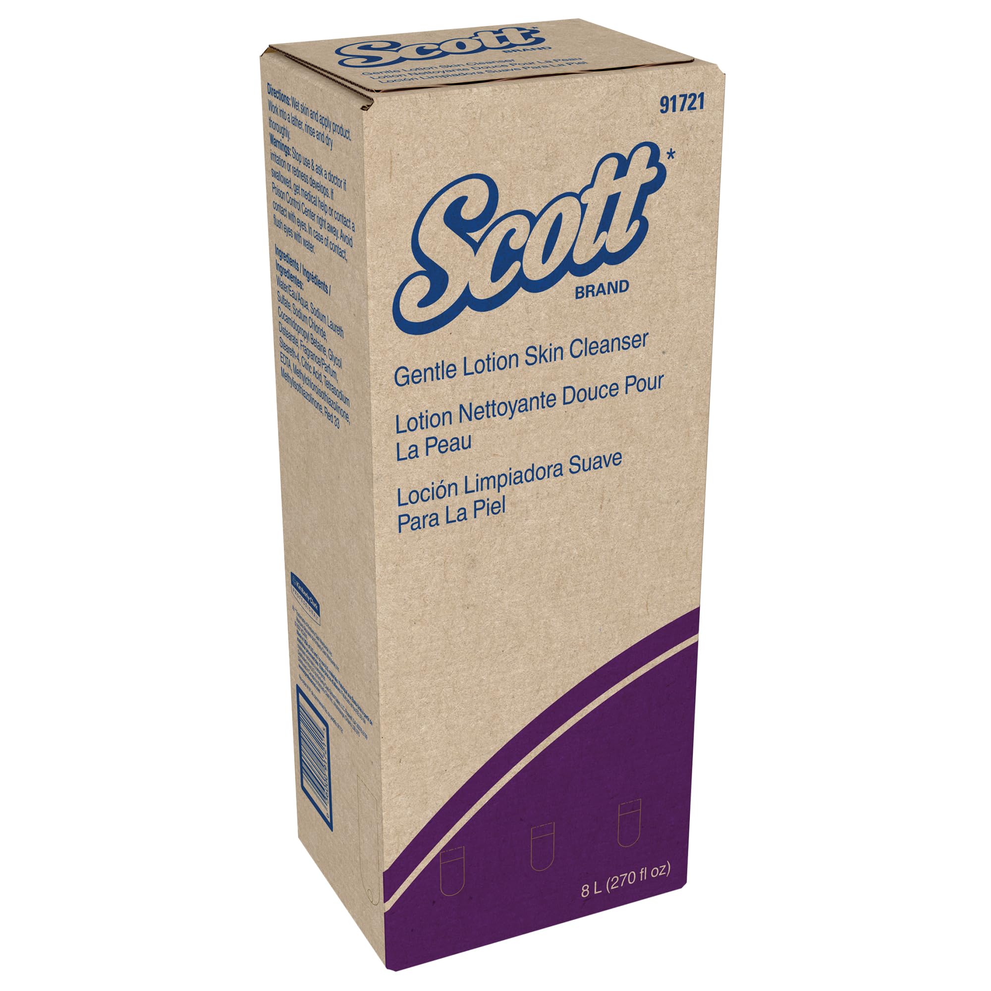 Scott Professional Gentle Lotion Skin Cleanser (91721) - 8.0 Liter Bulk Pink Floral Scented Hand Soap - 2 Pack for Restrooms, Salons & Commercial Use