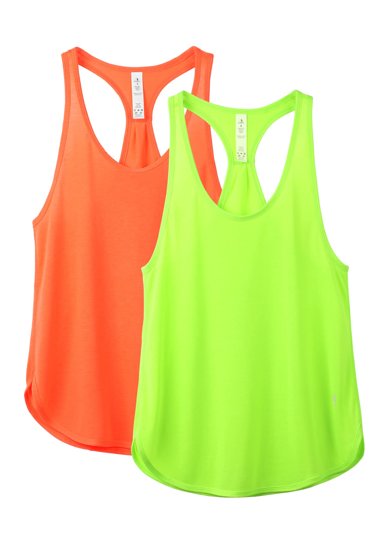 Icyzone Women's Racerback Workout Tank Top - Breathable Athletic Running Shirt, Loose Fit Sports Tee (2-Pack) - Perfect for Gym, Yoga & Outdoor Activities