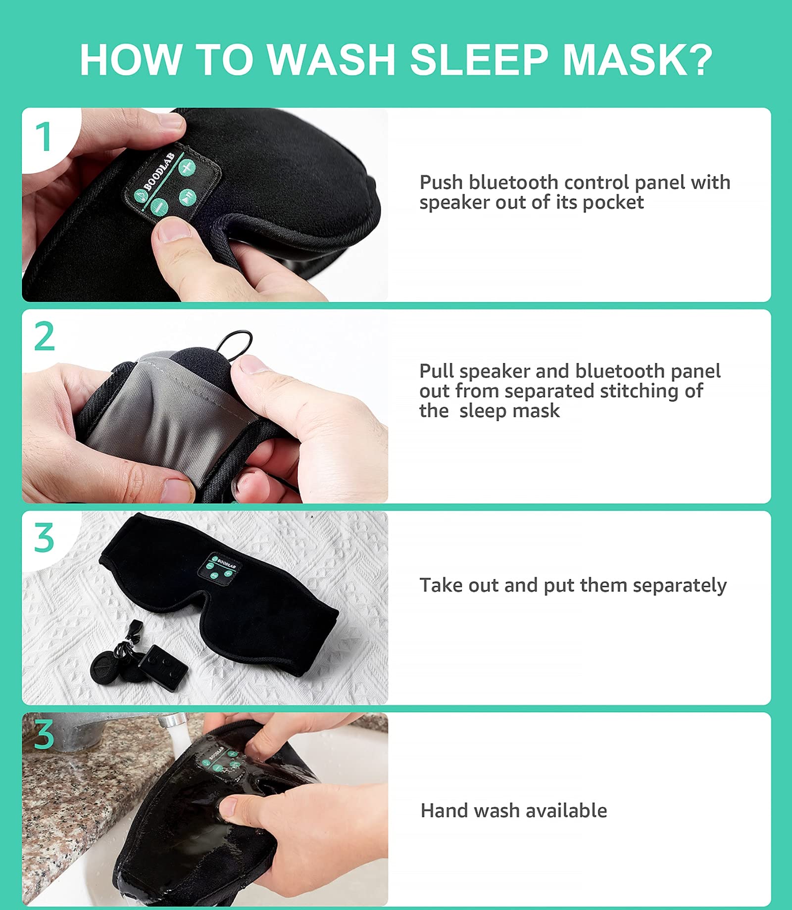 Wireless Bluetooth Sleep Headphones & Eye Mask for Side Sleepers - Comfortable Washable Headband for Meditation, Travel & Relaxation - Perfect Gadget Gift for Women & Men (Ideal for Airplane, Yoga & Nighttime Use)