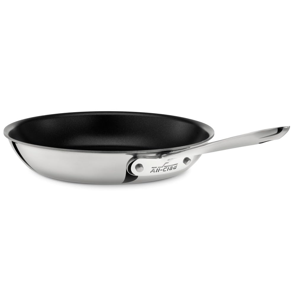 All-Clad D3 3-Ply Stainless Steel Nonstick Fry Pan 10 Inch - Induction Compatible, Oven & Broiler Safe up to 500°F - Professional Cookware Set for Home Chefs - Perfect for Searing, Sautéing & Frying