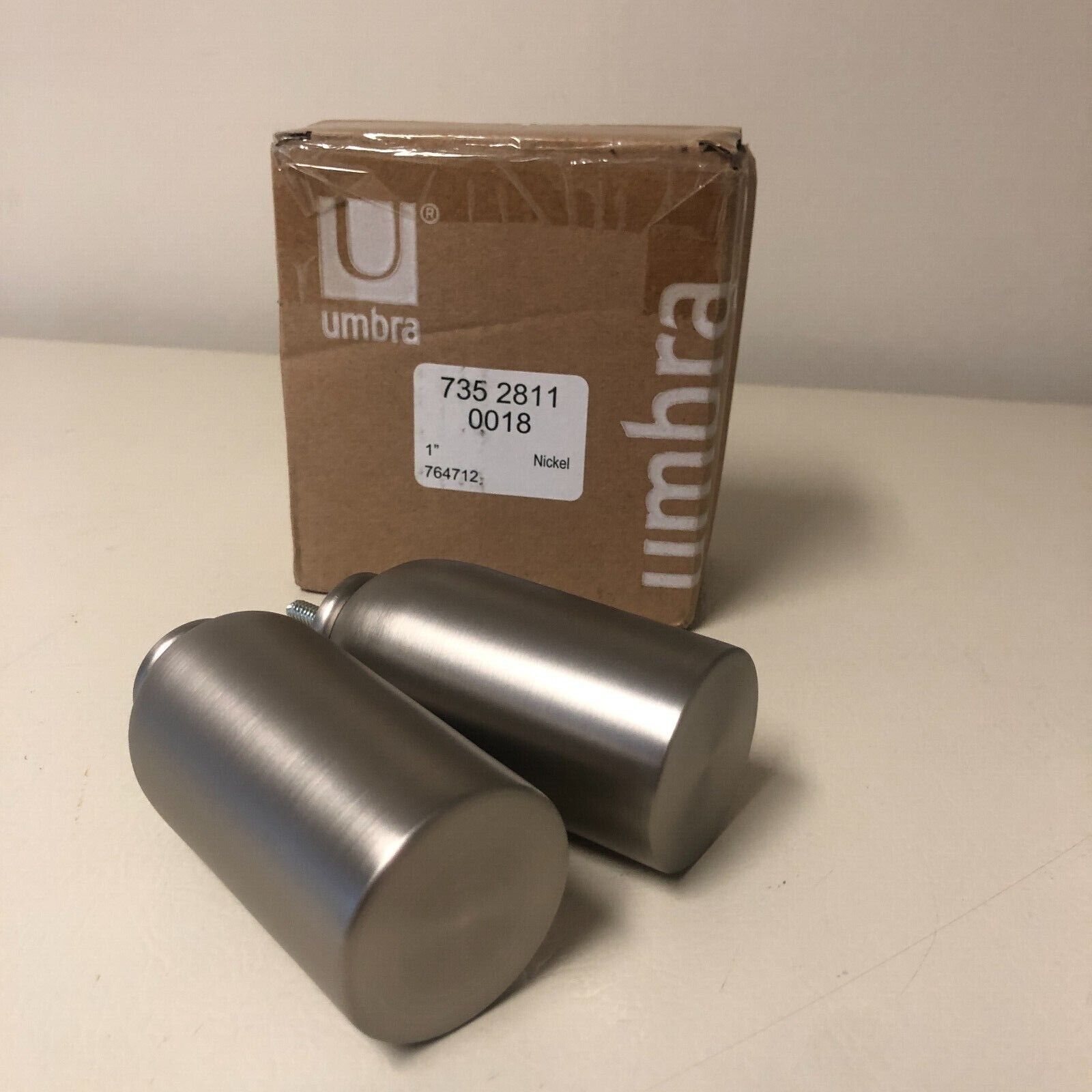 Umbra Mix & Match Column 2-Piece Finials Set in Nickel Finish - Perfect for Curtain Rods, Shelf Brackets & Home Decor Accessories