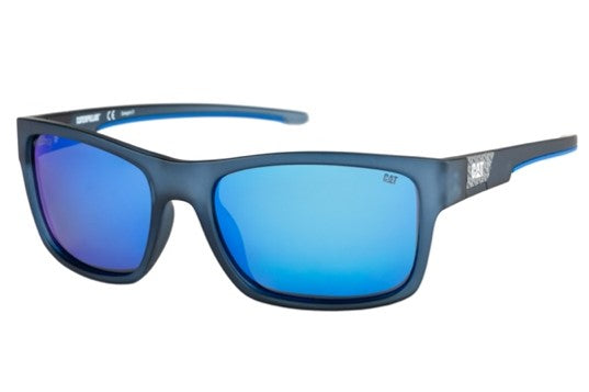 Coder Matte Navy Blue Sunglasses with Blue Mirror Lens - Polarized UV Protection for Coding, Driving & Outdoor Activities
