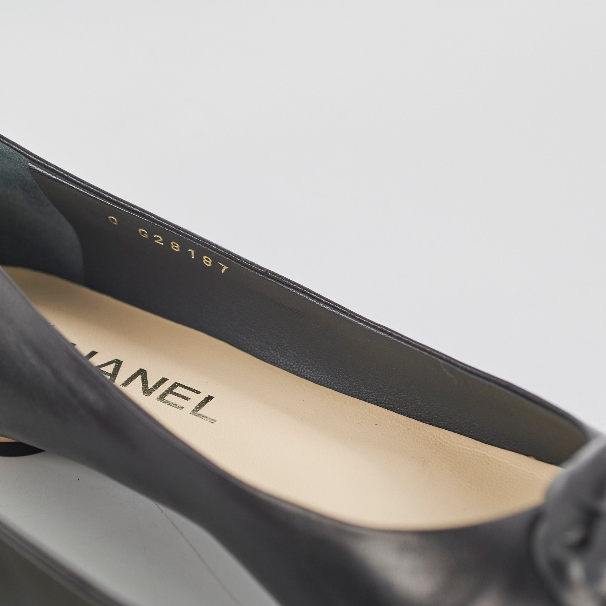 Chanel Camellia Ballet Flats for Women - Black Leather Pointed Toe Shoes Size 37.5 (US 7) - Elegant Comfort for Work, Parties & Daily Wear