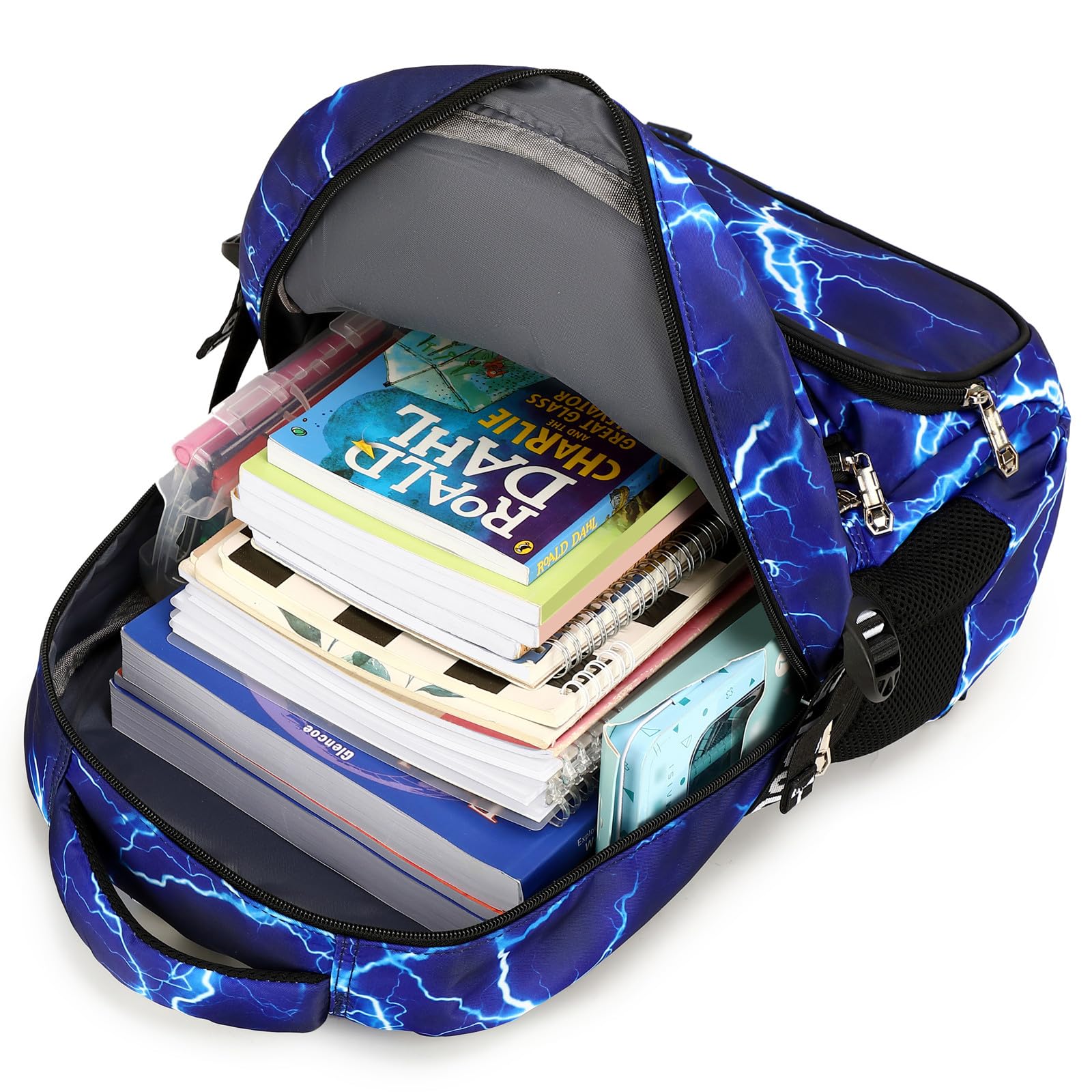 Camouflage Backpack for School, Travel & Outdoor - Christmas Gift for Kids (AY Lighting Blue) - Perfect for Daily Use & Adventures