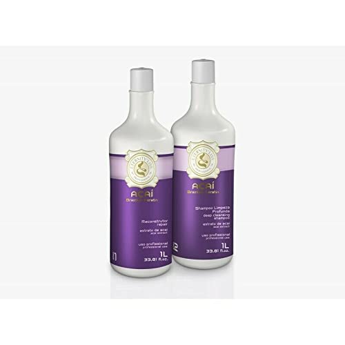 Brazilian Keratin Hair Straightening Treatment Kit - 1 Liter with Free Hair Mascara | Professional Salon-Quality Smoothing System for Frizzy, Curly & Damaged Hair | At-Home Use & Salon Treatments