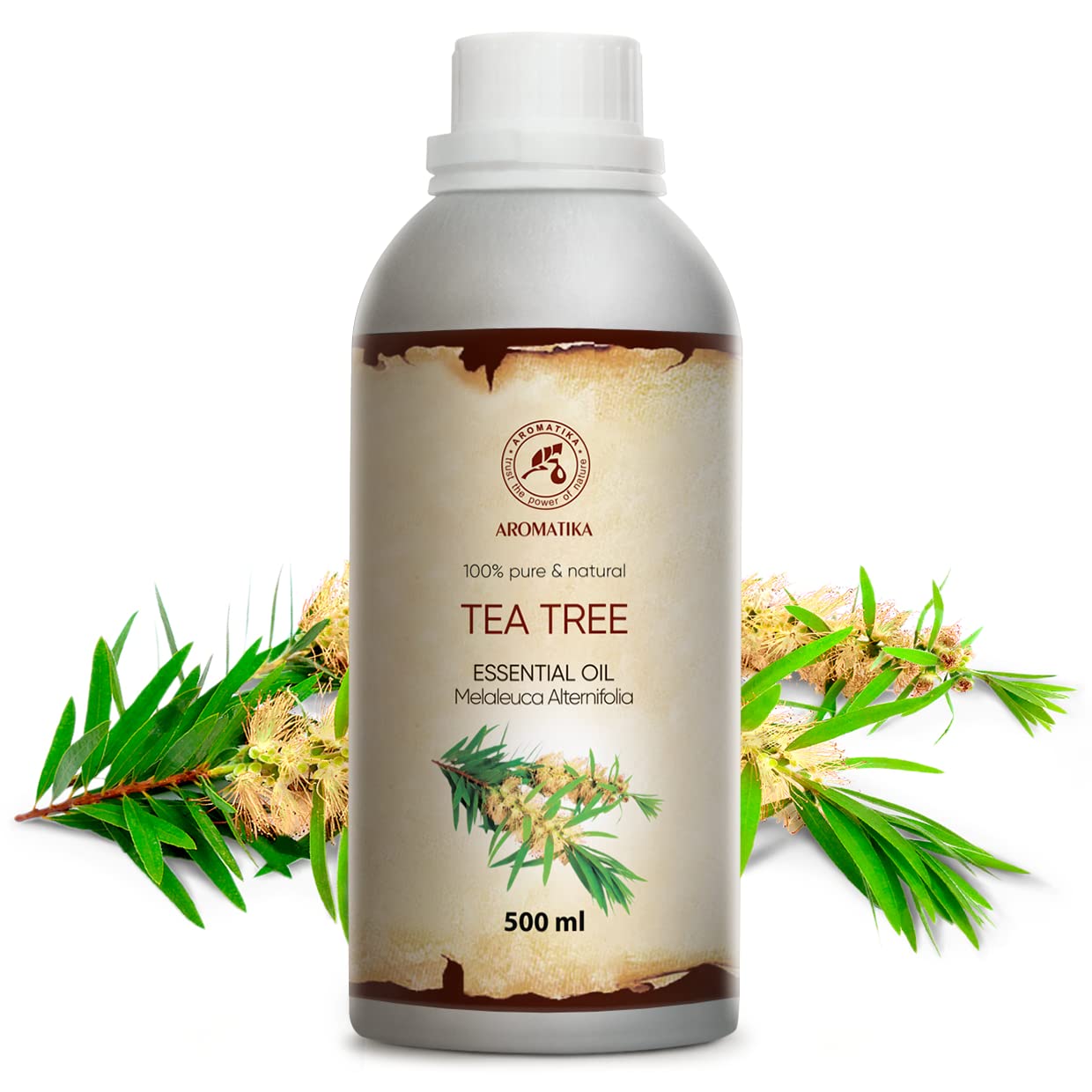 Pure Australian Tea Tree Essential Oil 500ml - Melaleuca Alternifolia for Beauty, Hair & Skin - Use in Shampoo, Diffuser, Sauna & Steam Bath - Natural Aromatherapy for Relaxation & Wellness
