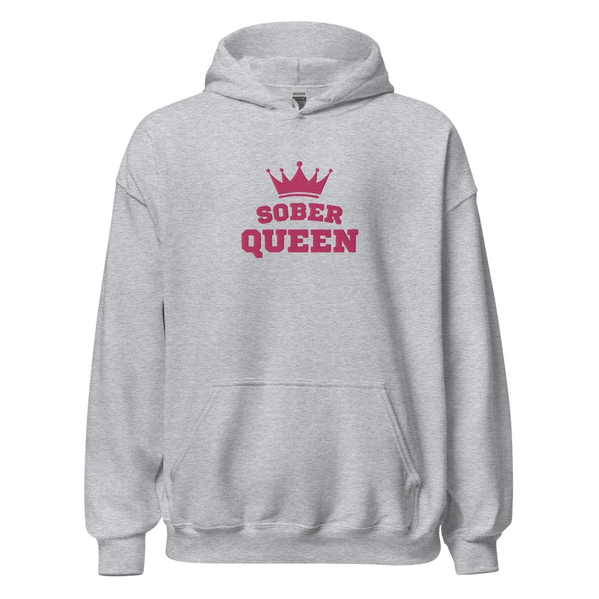 Sober Queen Embroidered Unisex Hoodie - Stylish Streetwear for Men & Women - Perfect for Casual Wear, Gym, and Outdoor Activities