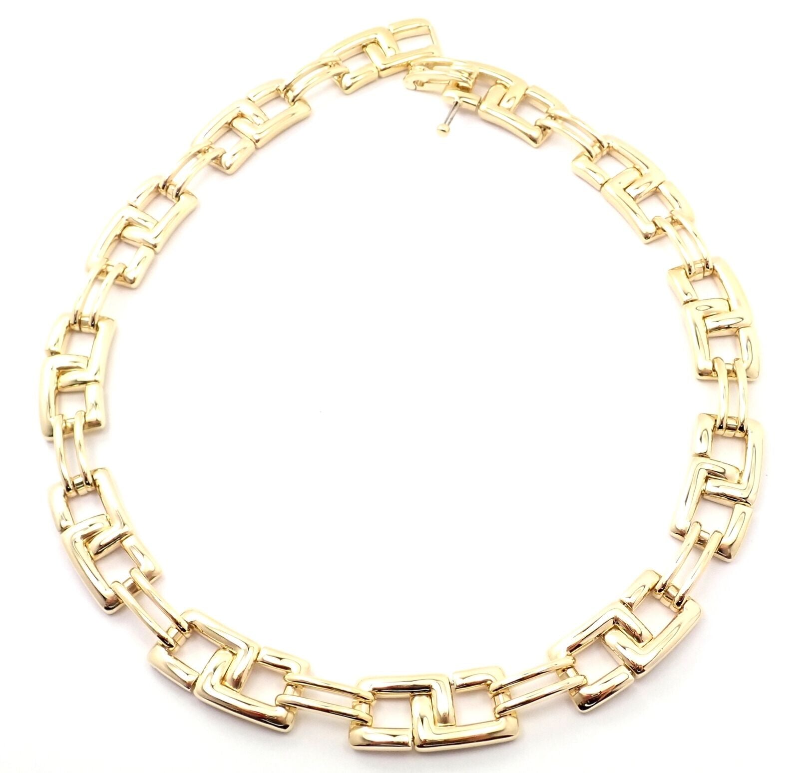 Authentic Tiffany & Co 18k Yellow Gold Wide Link Necklace - Vintage 2001 Collection | Luxury Jewelry Gift for Women, Anniversary & Special Occasions