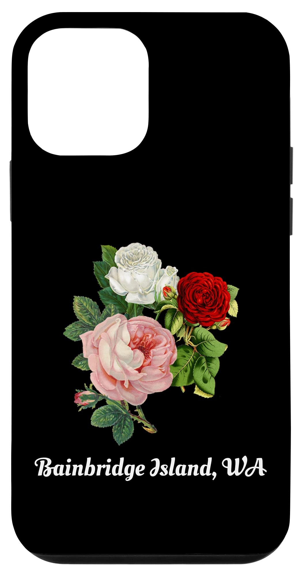 iPhone 12 Mini Case - Vintage Rose Floral Design with Blossom Pattern | Slim Protective Cover for Bainbridge Island WA Inspired Style | Perfect for Everyday Use, Travel & Gift Giving