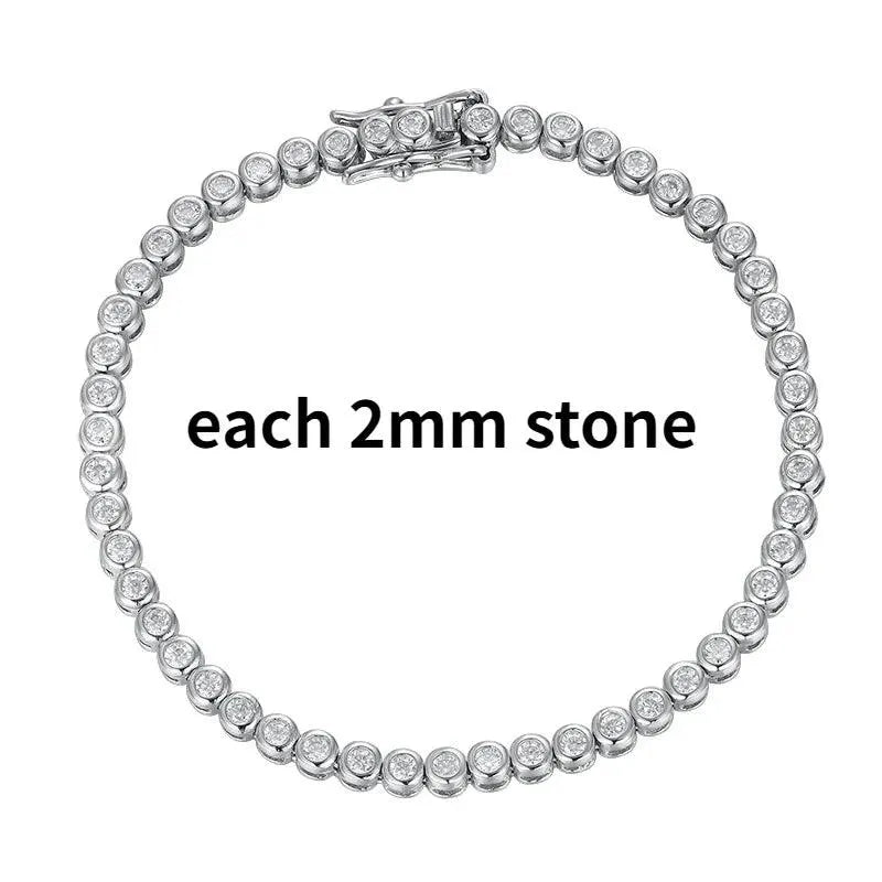 6.5mm Genuine Moissanite Tennis Bracelet for Women - 925 Sterling Silver Platinum Plated Wedding Jewelry - Perfect Christmas Gift, Anniversary Present & Special Occasion Accessory