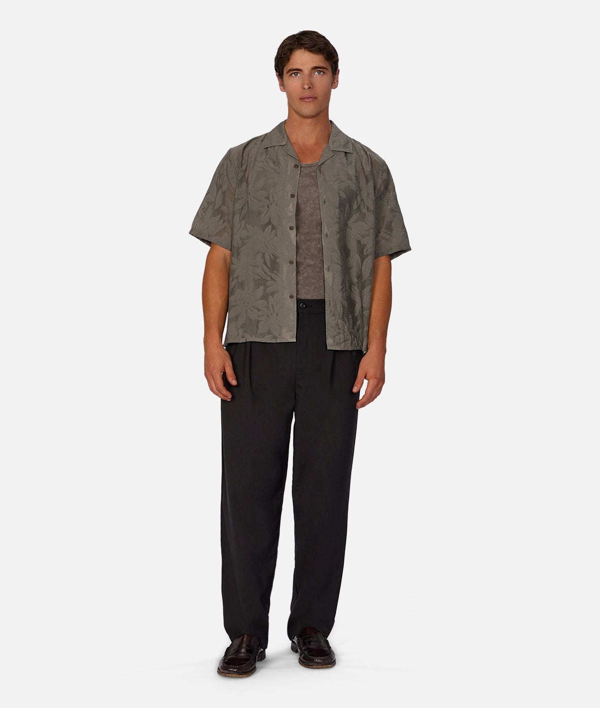 The Munera Short Sleeve Shirt for Men - Soft Cotton Casual Button Down Shirt in Oregano Green | Perfect for Office, Date Night & Summer Outfits