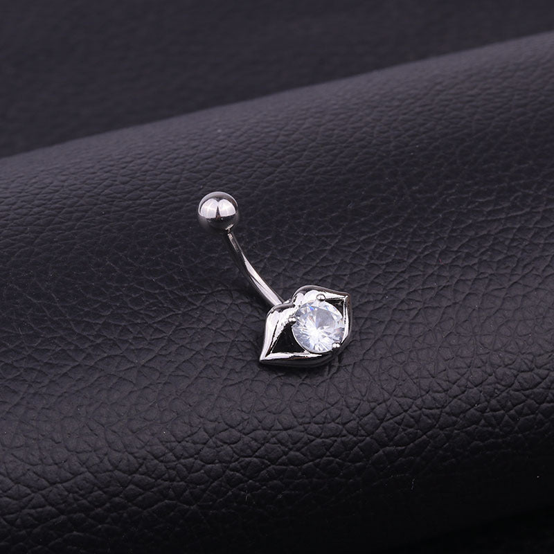 Stainless Steel Sexy Lip Top Belly Button Ring - HSBR18608 | Hypoallergenic Body Jewelry for Navel Piercing, Perfect for Parties & Beach Outfits