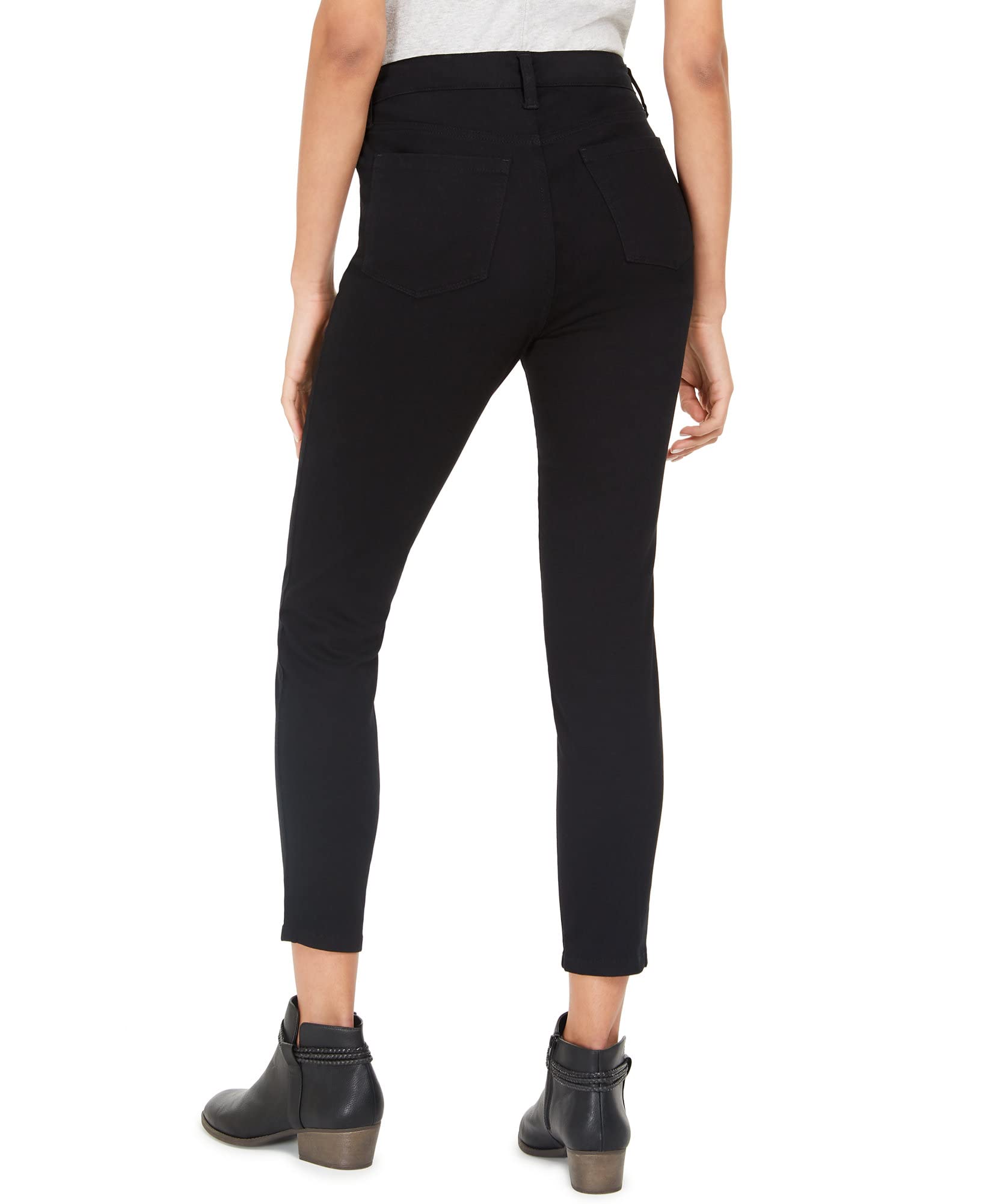 Style & Co. Women's Uptown Raw-Hem Skinny Jeans - Size 8, Deep Black | High Waist Stretch Denim Pants for Casual Wear & Night Out